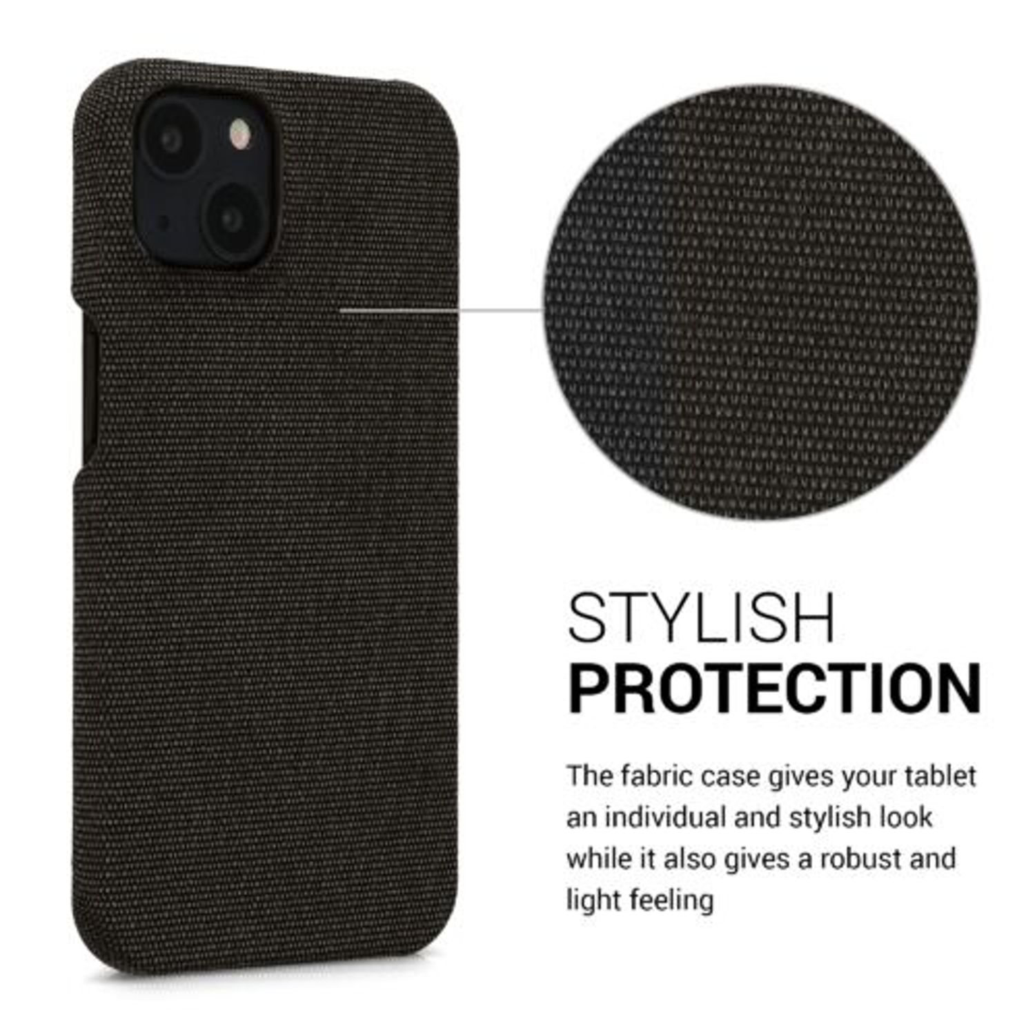Husa Kwmobile pentru Apple iPhone 13, Textil, Gri, 57452.01 fotografia produsului View 3 L