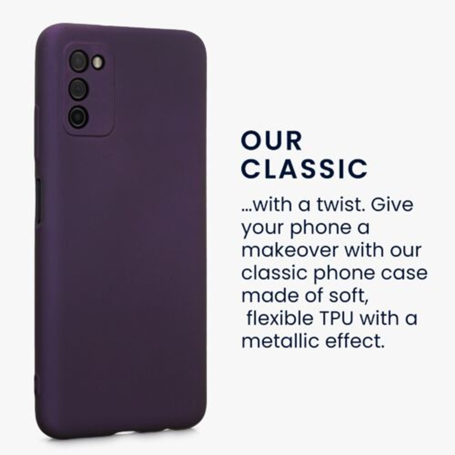 Husa Kwmobile pentru Samsung Galaxy A03s, Silicon, Mov, 56518.115 fotografia produsului View 3 L
