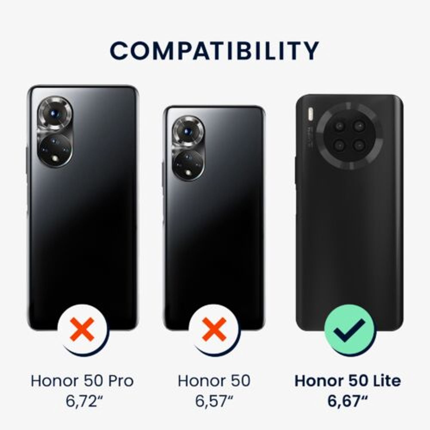 Husa Kwmobile pentru Honor 50 Lite, Textil, Negru/Maro, 57480.01 fotografia produsului View 5 L