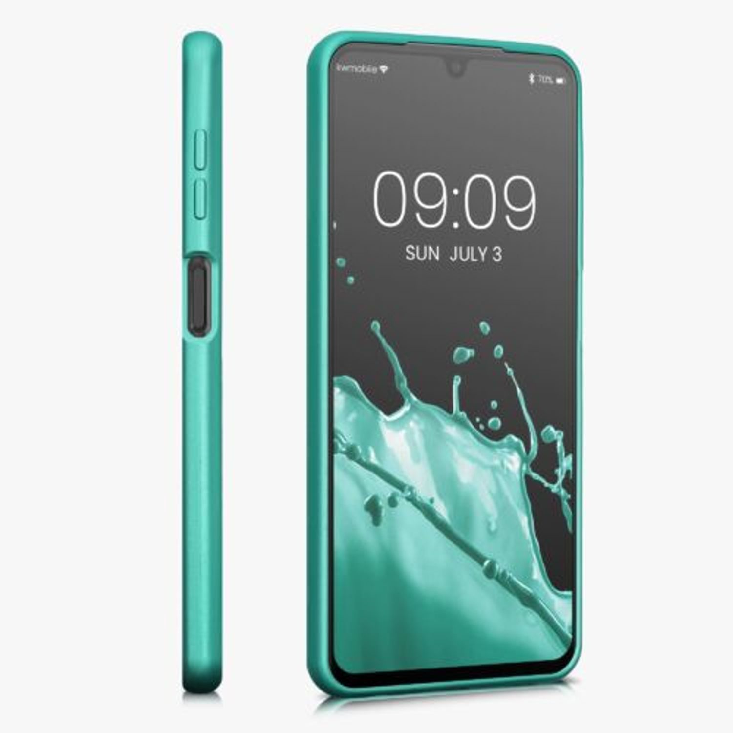 Husa Kwmobile pentru Samsung Galaxy A22, Silicon, Verde, 55495.128 fotografia produsului View 4 L