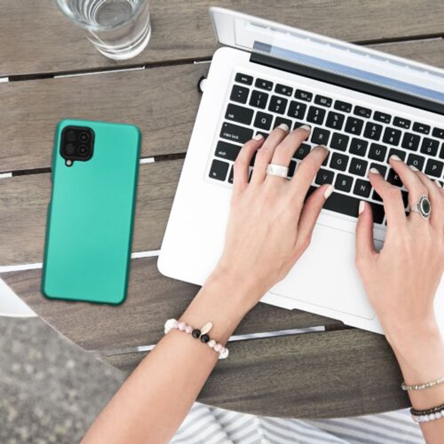 Husa Kwmobile pentru Samsung Galaxy A22, Silicon, Verde, 55495.128 fotografia produsului View 2 L