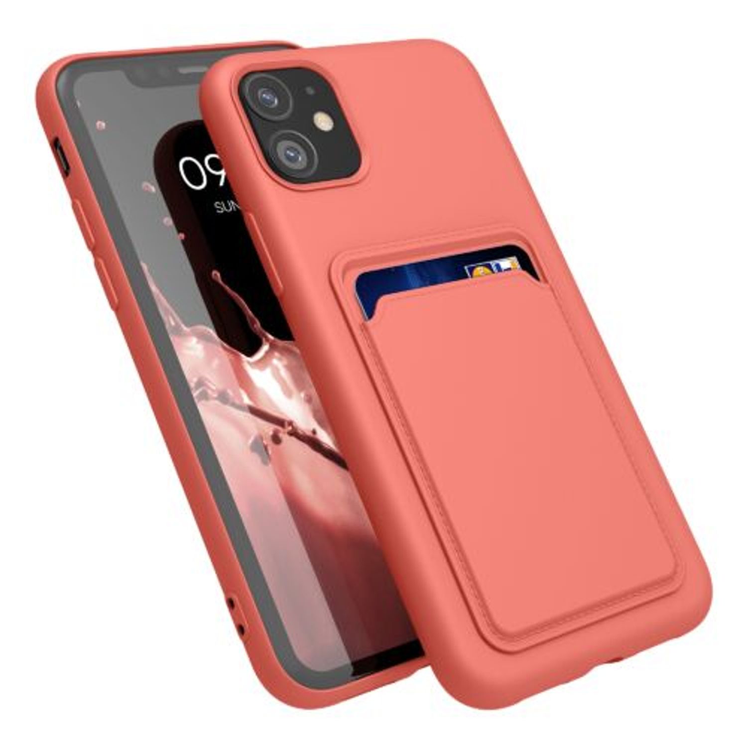 Husa Kwmobile pentru Apple iPhone 11, Silicon, Coral, 55114.76 fotografia produsului