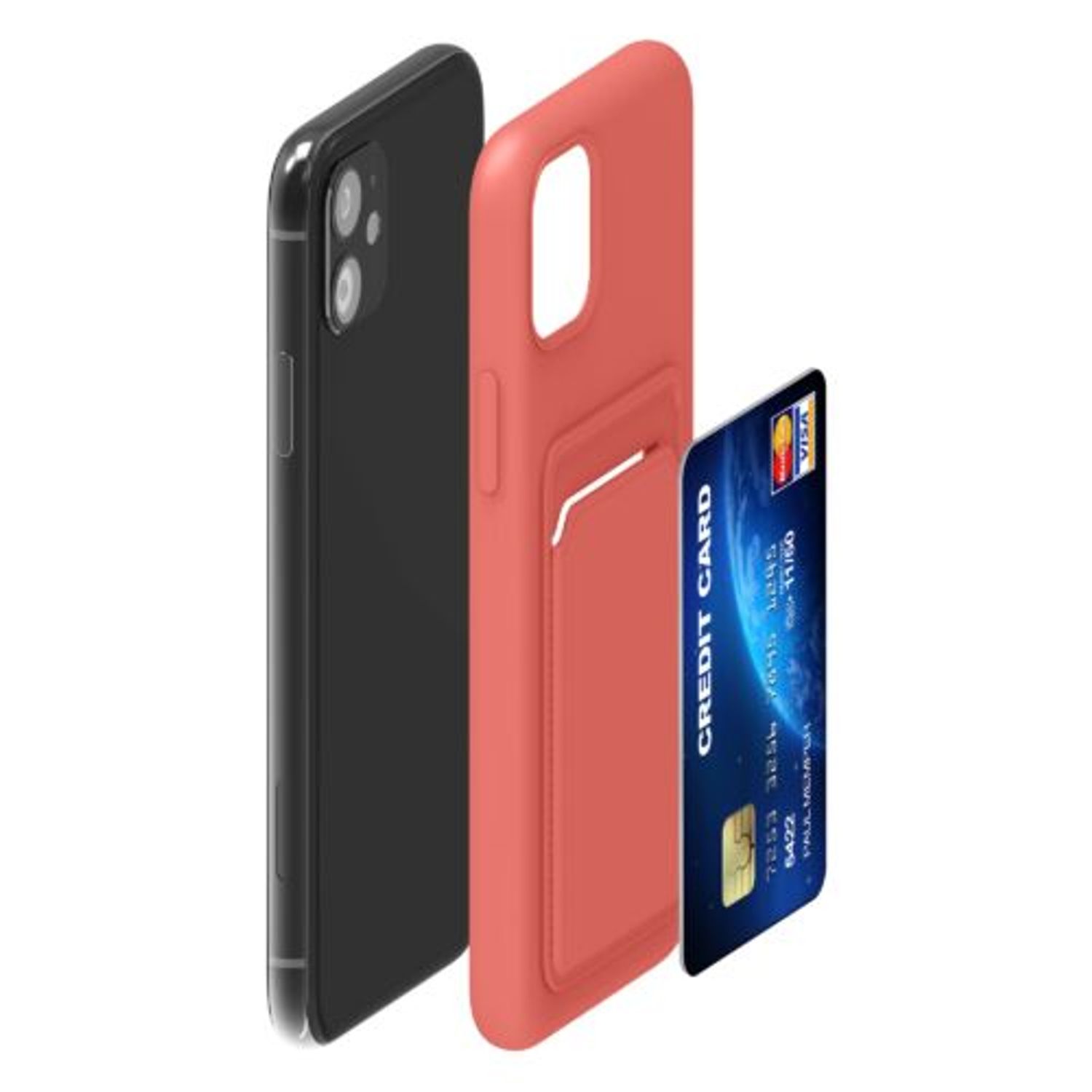 Husa Kwmobile pentru Apple iPhone 11, Silicon, Coral, 55114.76 fotografia produsului View 6 L