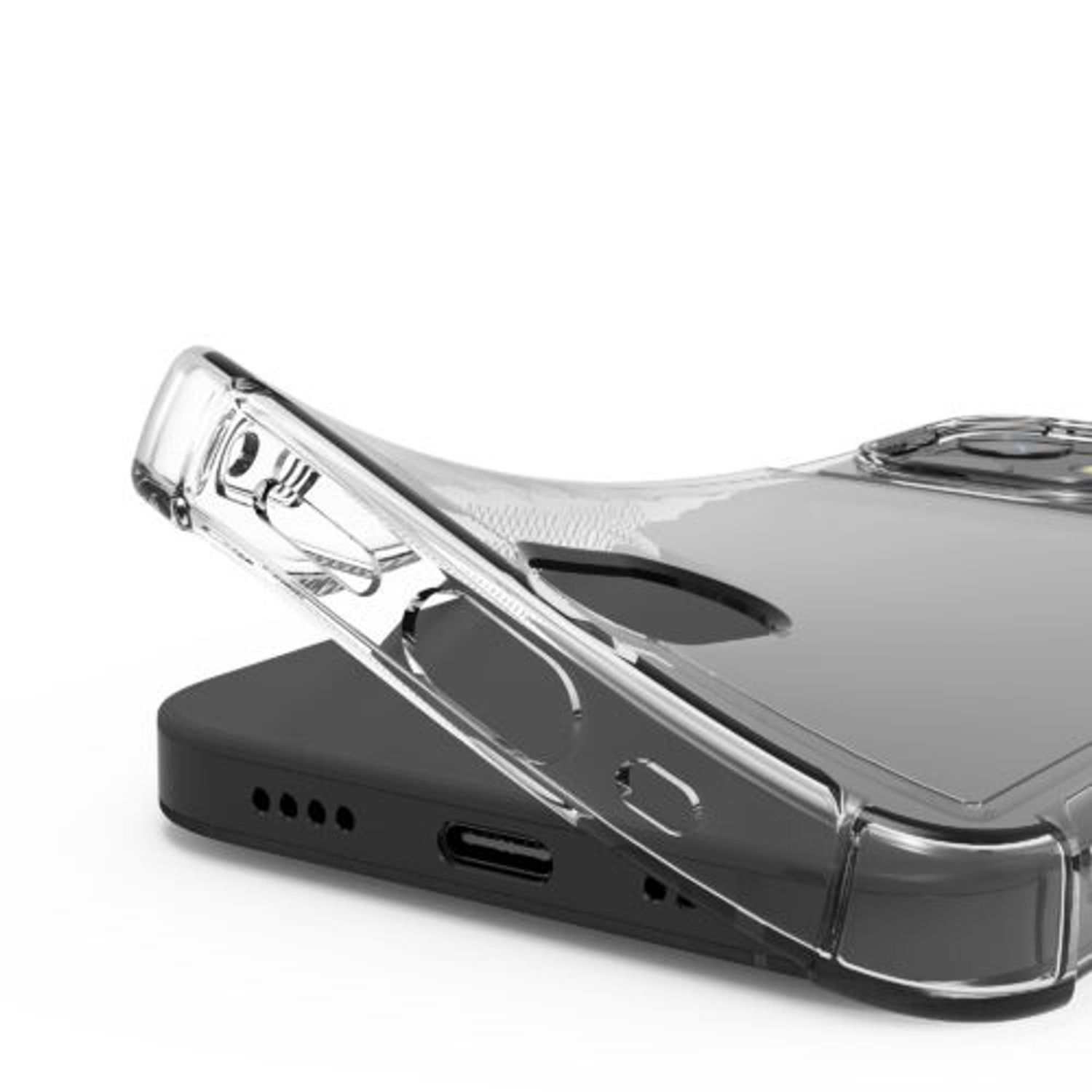 Husa Kwmobile pentru Apple iPhone 12 Mini, Silicon, Transparent, 57519.03 fotografia produsului View 7 L