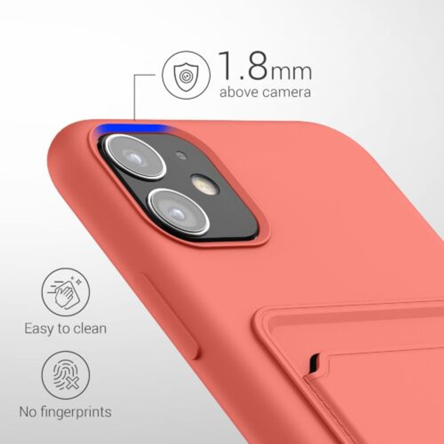 Husa Kwmobile pentru Apple iPhone 11, Silicon, Coral, 55114.76 fotografia produsului View 3 L