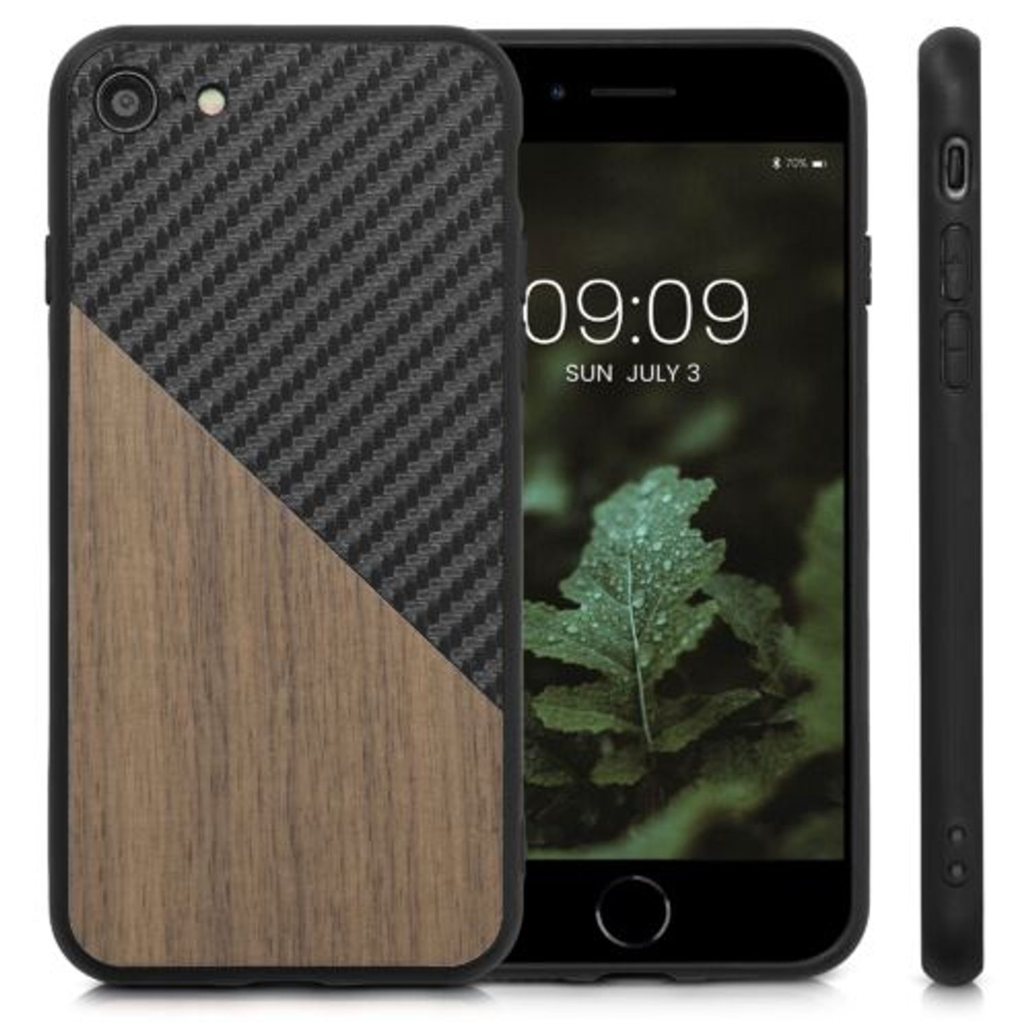 Husa Kwmobile pentru Apple iPhone 8/iPhone 7/iPhone SE 2, Lemn, Maro/Negru, 57500.01 fotografia produsului