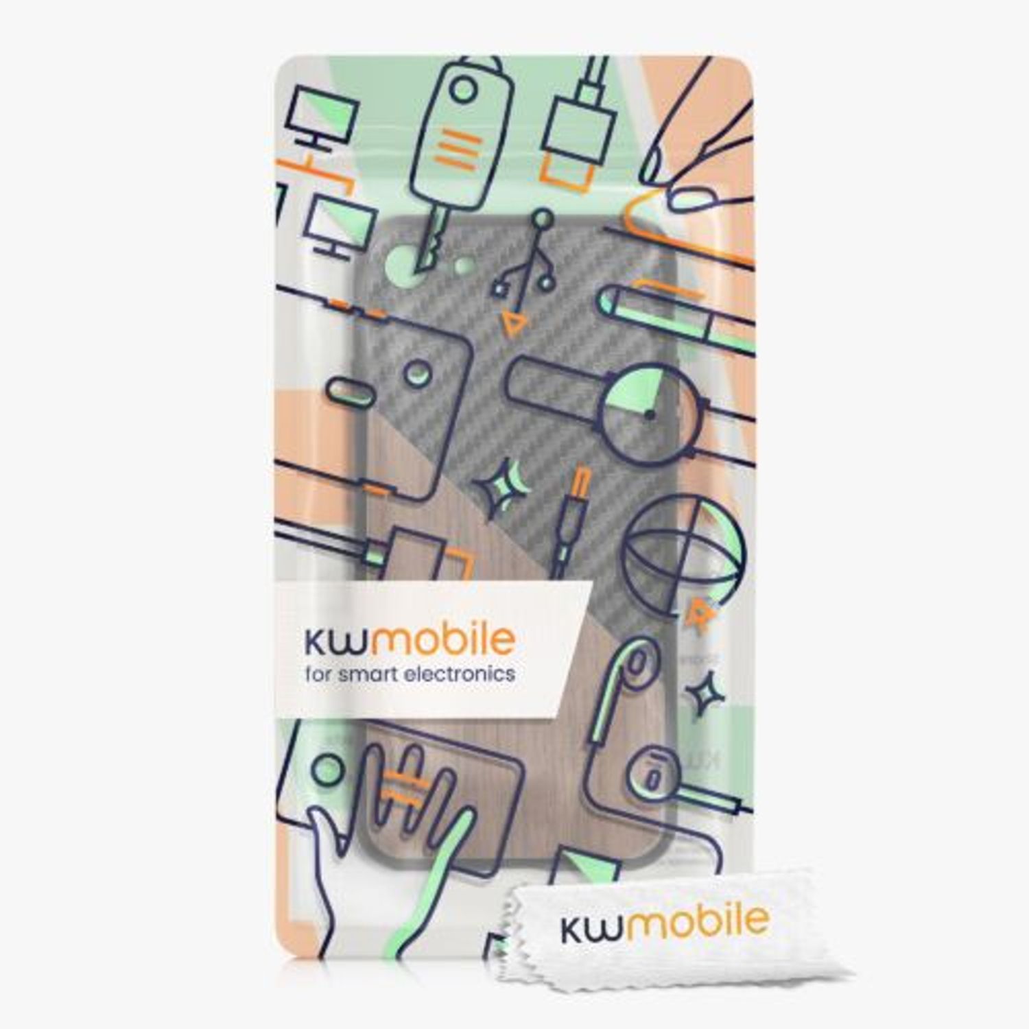 Husa Kwmobile pentru Apple iPhone 8/iPhone 7/iPhone SE 2, Lemn, Maro/Negru, 57500.01 fotografia produsului View 6 L