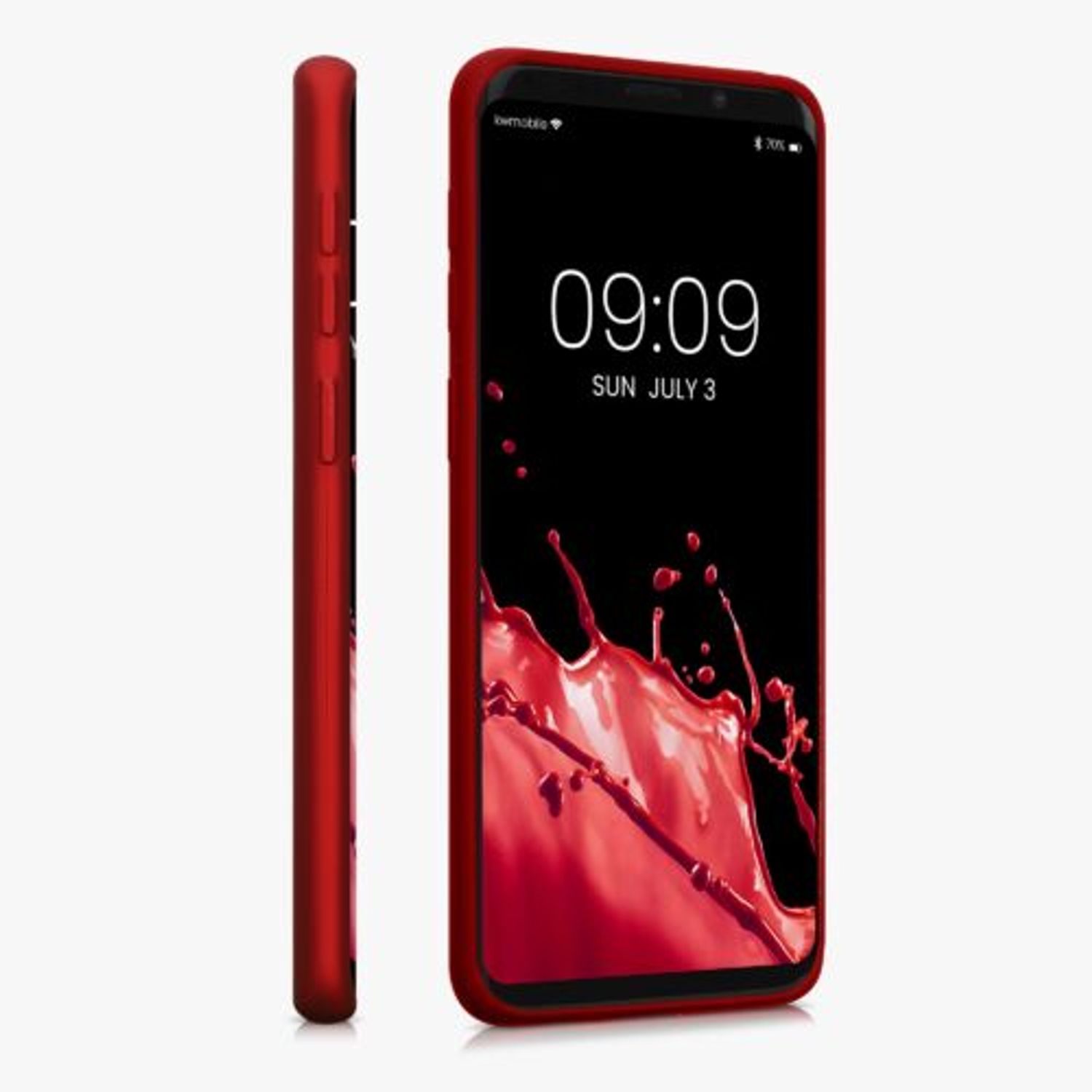 Husa Kwmobile pentru Samsung Galaxy S9, Silicon, Rosu, 44582.36 fotografia produsului View 4 L