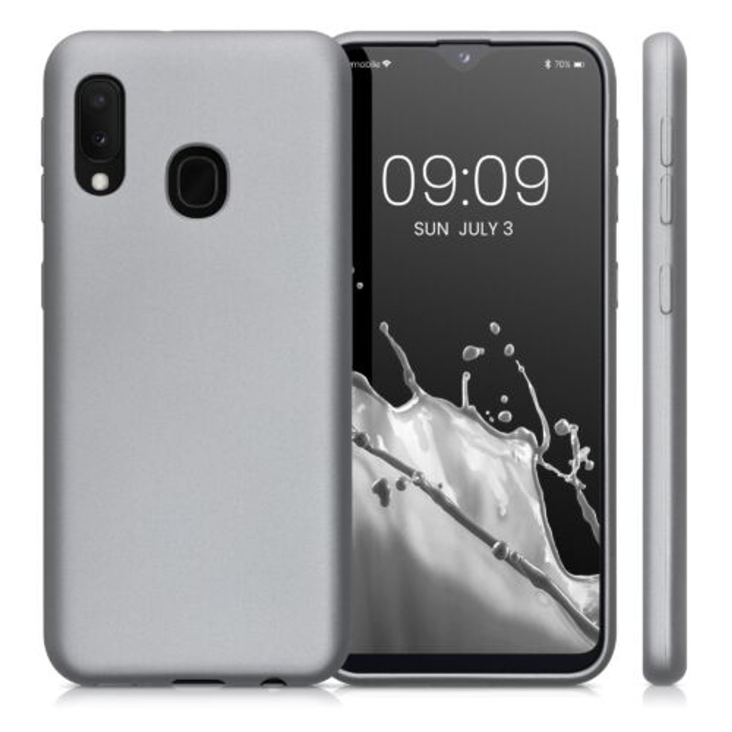 Husa Kwmobile pentru Samsung Galaxy A20e, Silicon, Gri, 48739.67 fotografia produsului