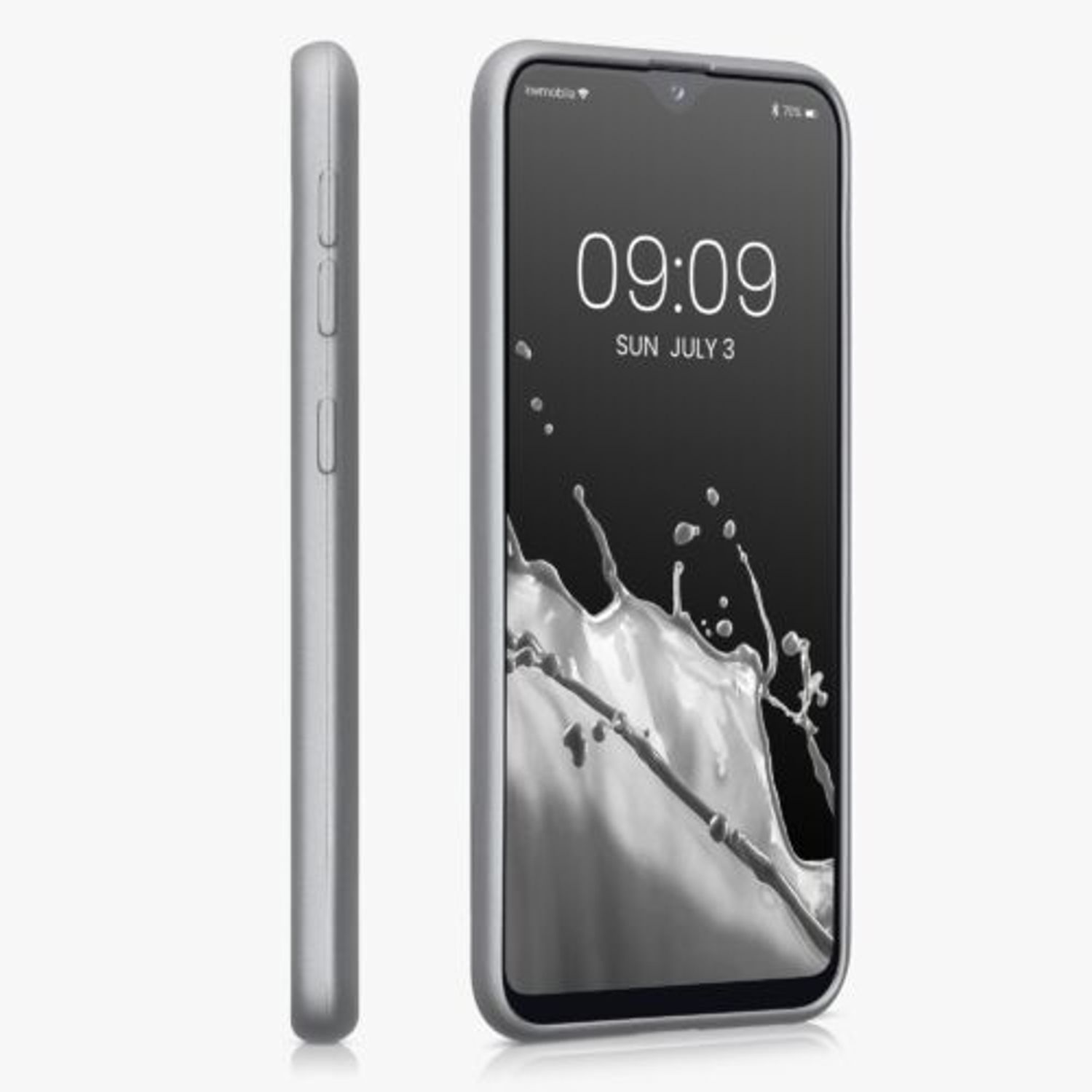 Husa Kwmobile pentru Samsung Galaxy A20e, Silicon, Gri, 48739.67 fotografia produsului View 5 L