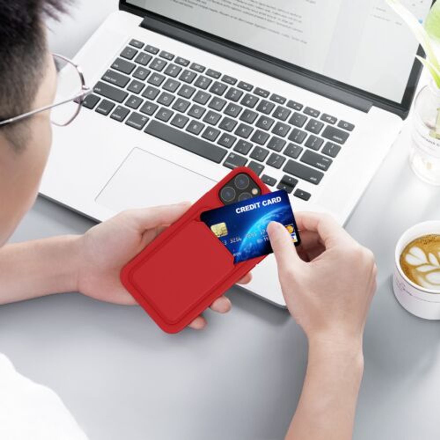 Husa Kwmobile pentru Apple iPhone 12/iPhone 12 Pro, Silicon, Rosu, 55112.09 fotografia produsului View 4 L