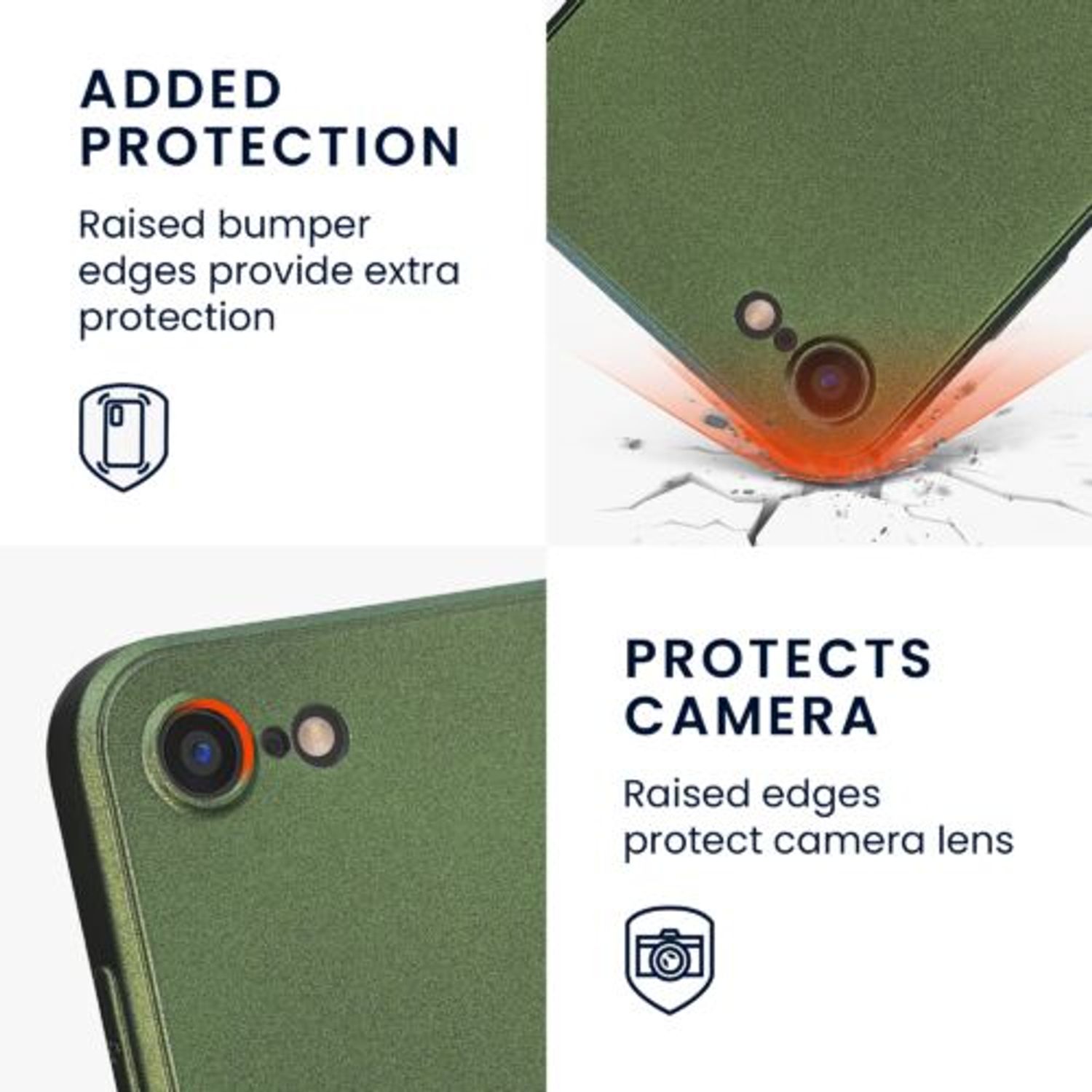 Husa Kwmobile pentru Apple iPhone 8/iPhone 7/iPhone SE 2, Silicon, Verde, 57509.233 fotografia produsului View 3 L