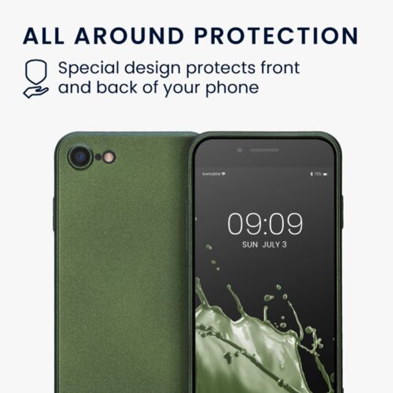 Husa Kwmobile pentru Apple iPhone 8/iPhone 7/iPhone SE 2, Silicon, Verde, 57509.233 fotografia produsului View 6 L