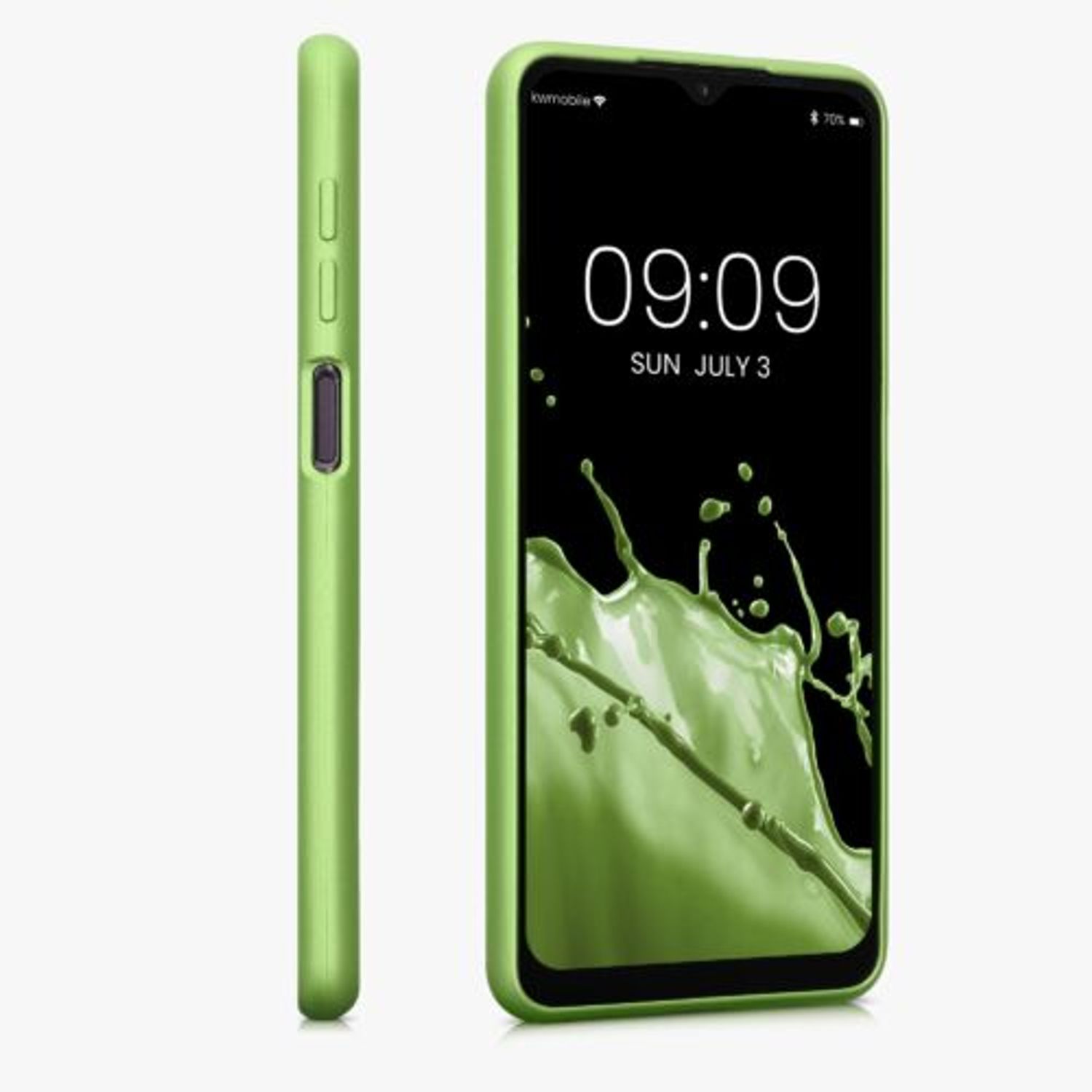 Husa Kwmobile pentru Samsung Galaxy A12, Silicon, Verde, 54052.90 fotografia produsului View 4 L