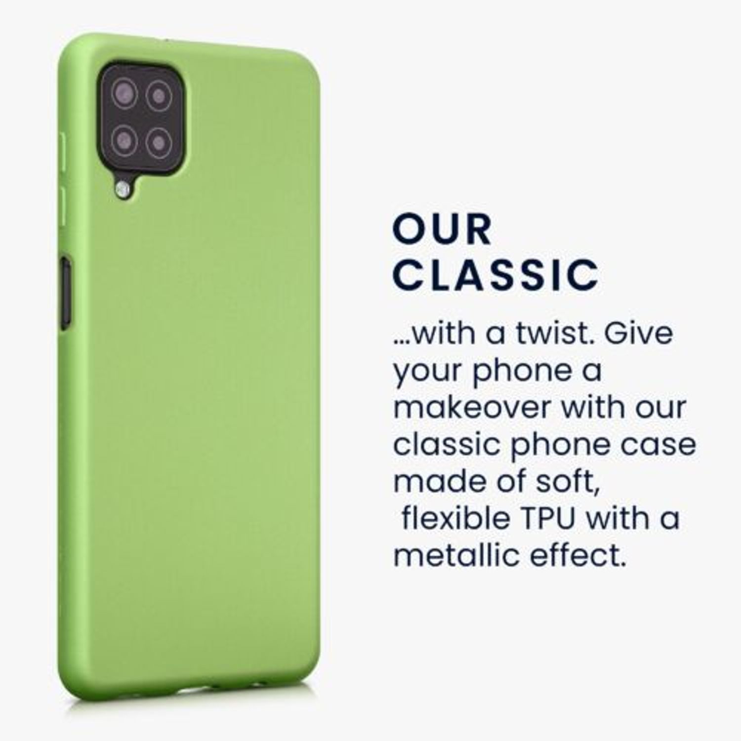 Husa Kwmobile pentru Samsung Galaxy A12, Silicon, Verde, 54052.90 fotografia produsului View 3 L
