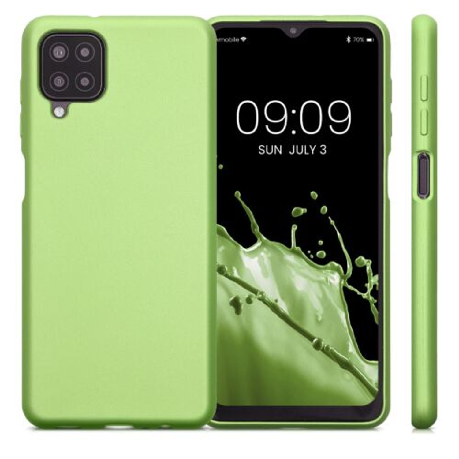 Husa Kwmobile pentru Samsung Galaxy A12, Silicon, Verde, 54052.90 fotografia produsului