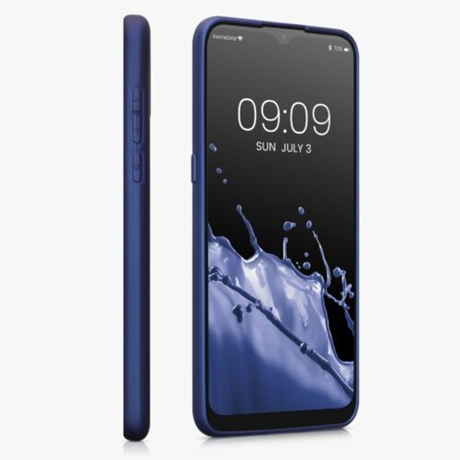 Husa Kwmobile pentru Alcatel 1S (2021), Silicon, Albastru, 54319.64 fotografia produsului View 4 L