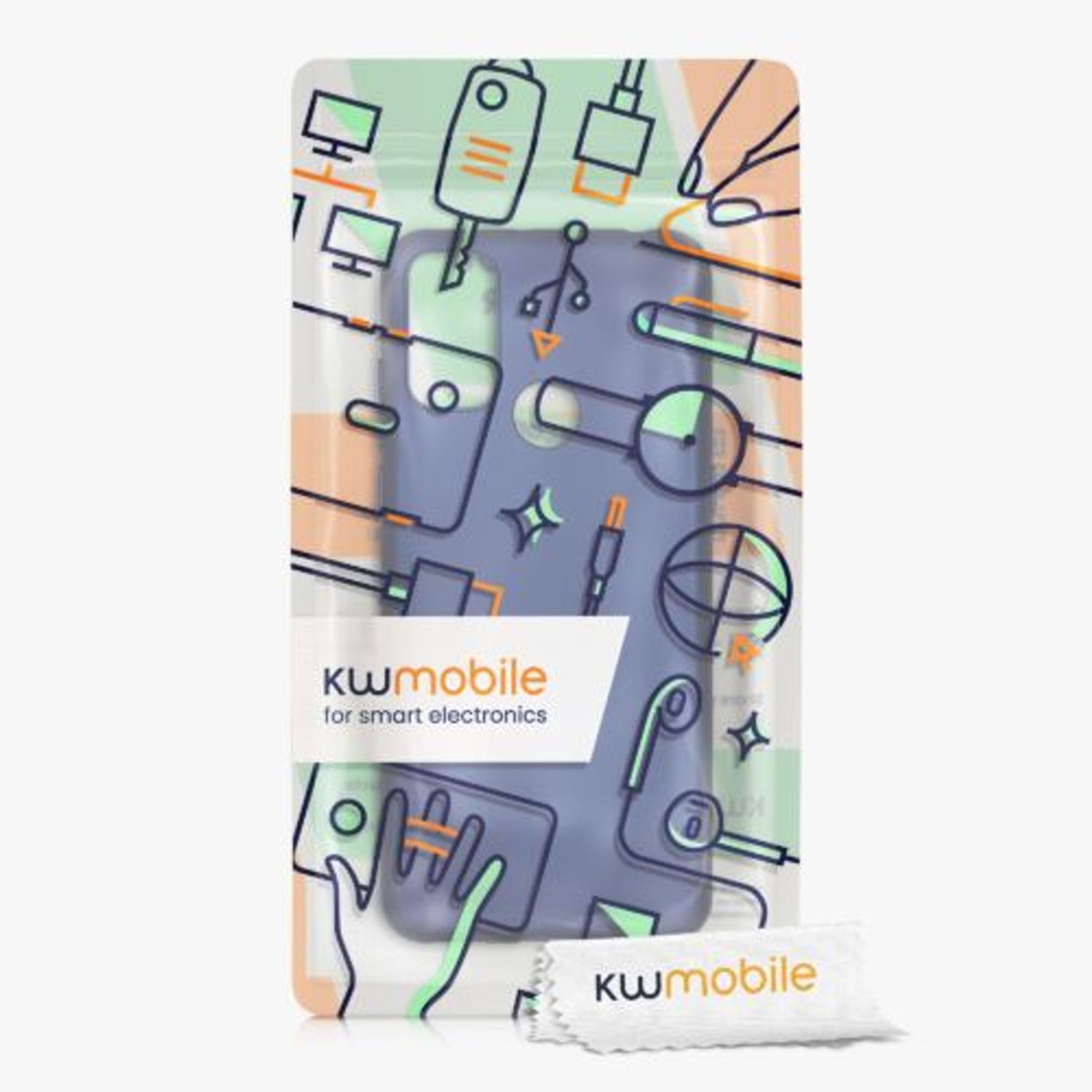 Husa Kwmobile pentru Alcatel 1S (2021), Silicon, Albastru, 54319.64 fotografia produsului View 6 L