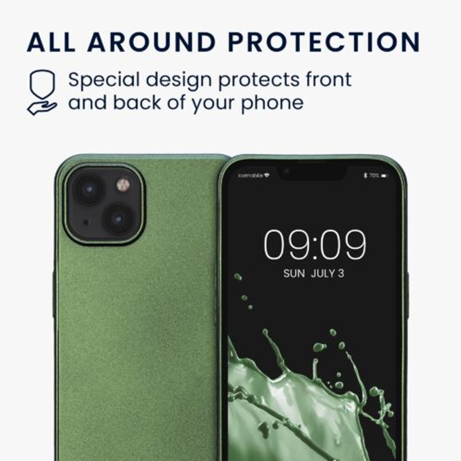 Husa Kwmobile pentru Apple iPhone 13, Silicon, Verde, 57515.233 fotografia produsului View 7 L
