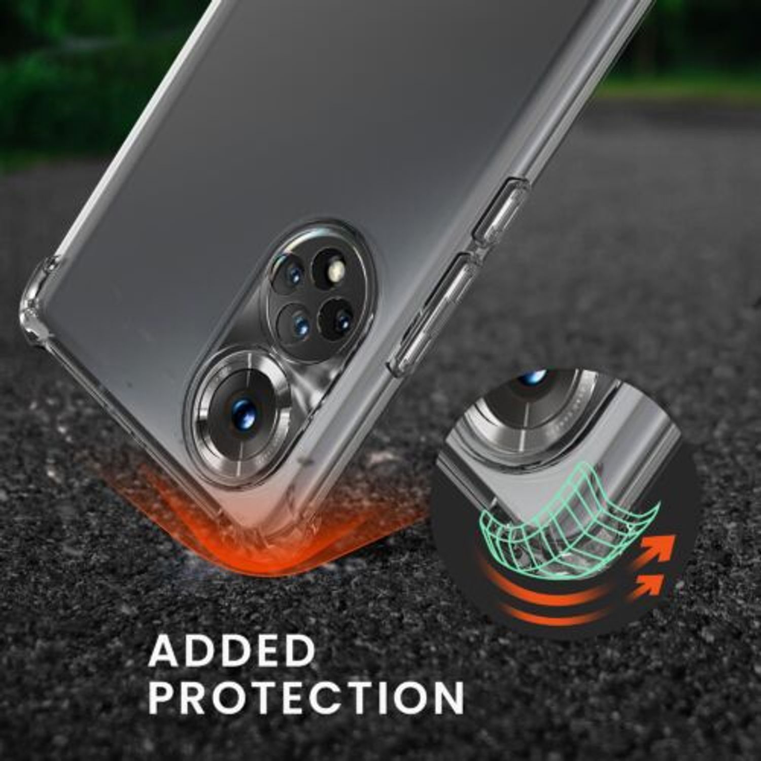 Husa Kwmobile pentru Honor 50, Silicon, Transparent/Mov, 55722.108 fotografia produsului View 2 L
