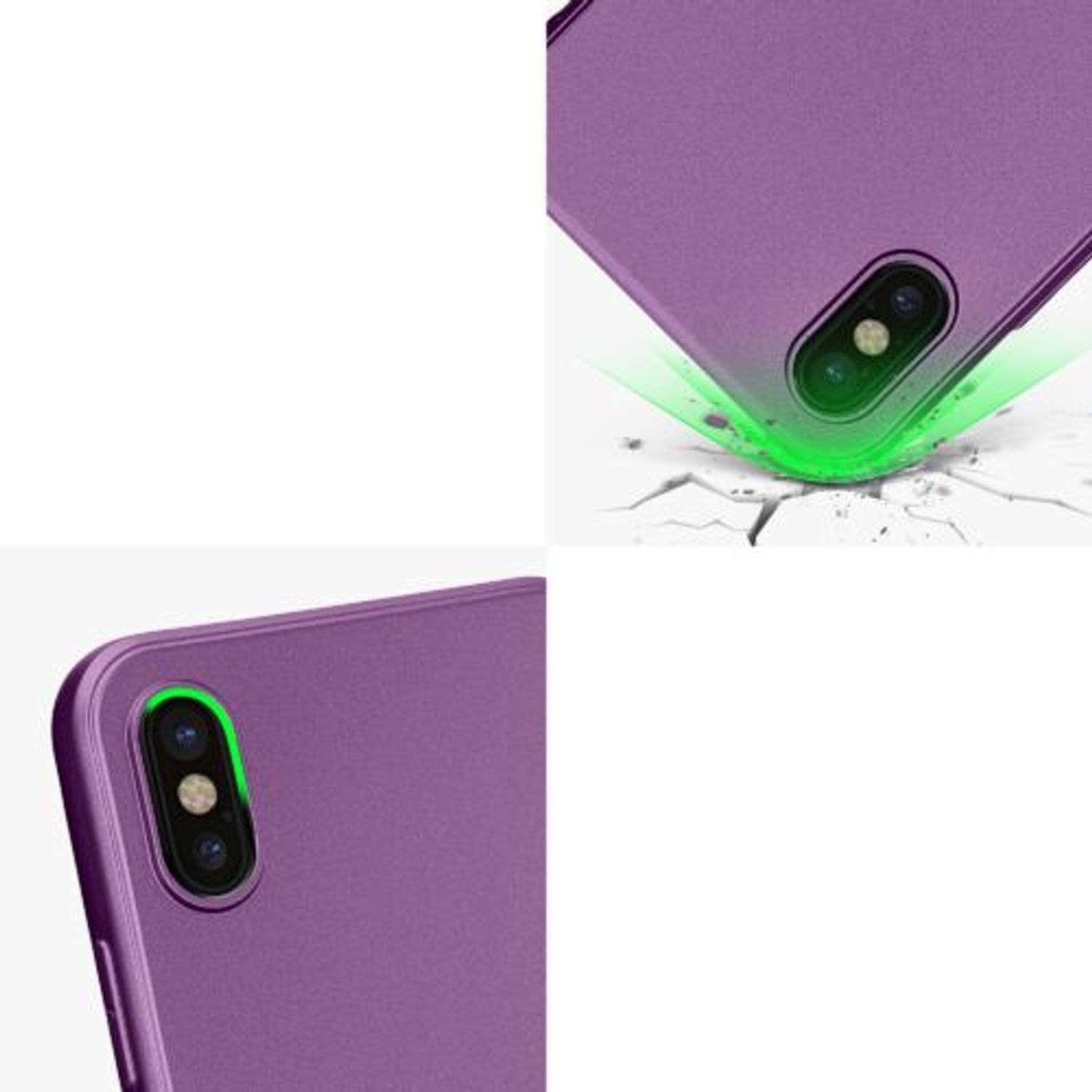 Husa Kwmobile pentru Apple iPhone X/iPhone XS, Silicon, Mov, 57510.230 fotografia produsului View 3 L