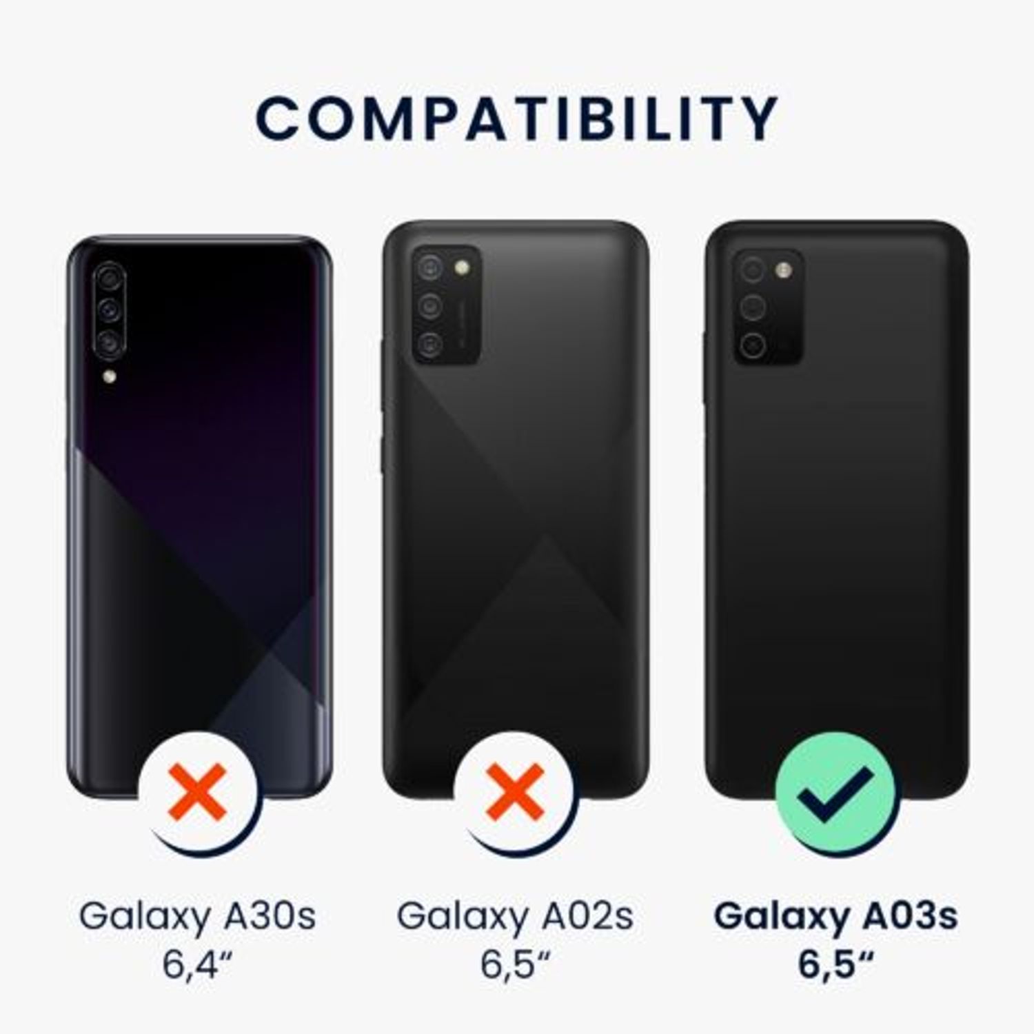 Husa Kwmobile pentru Samsung Galaxy A03s, Silicon, Negru, 57535.01 fotografia produsului View 3 L