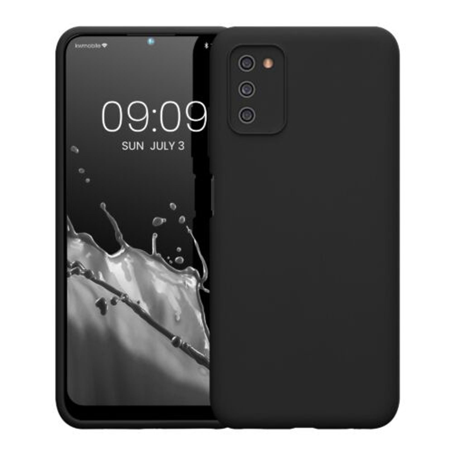 Husa Kwmobile pentru Samsung Galaxy A03s, Silicon, Negru, 57535.01 fotografia produsului