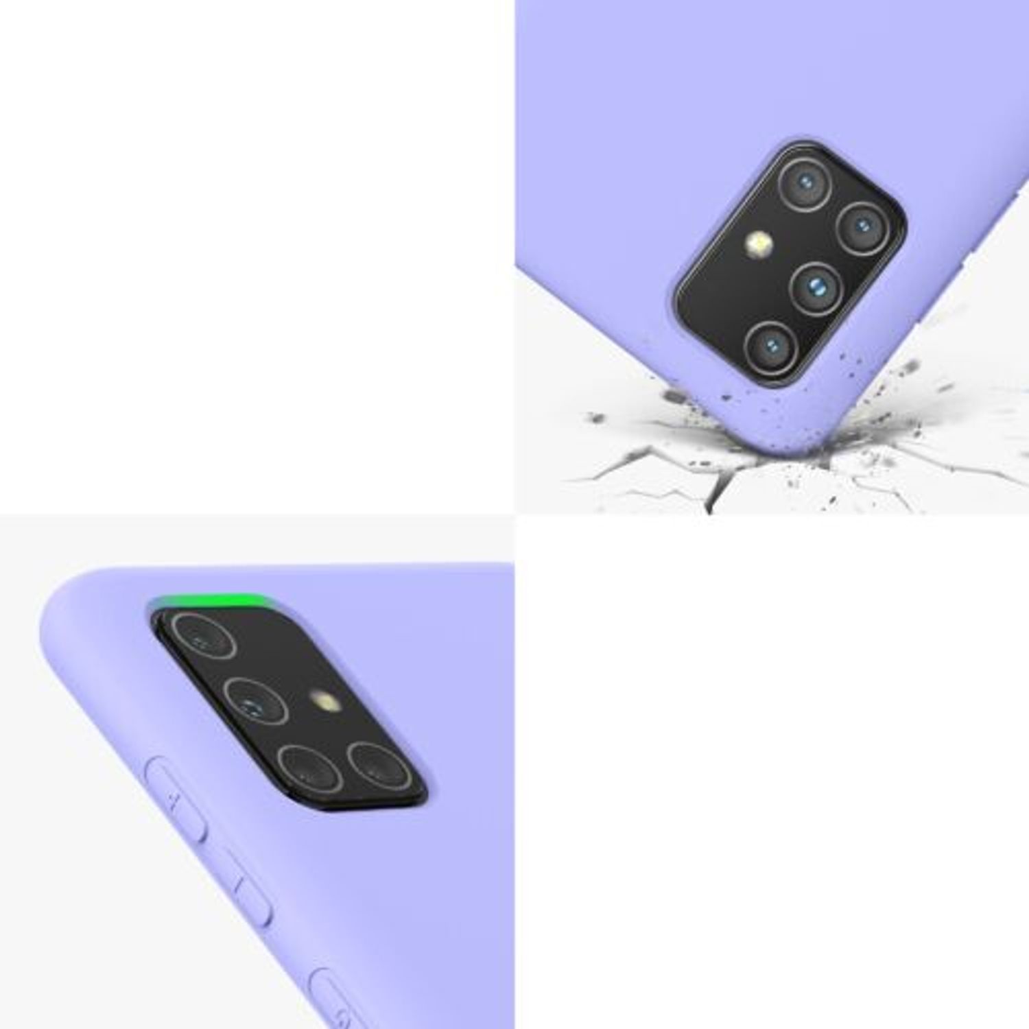 Husa Kwmobile pentru Samsung Galaxy A71, Silicon, Albastru, 57562.108 fotografia produsului View 7 L