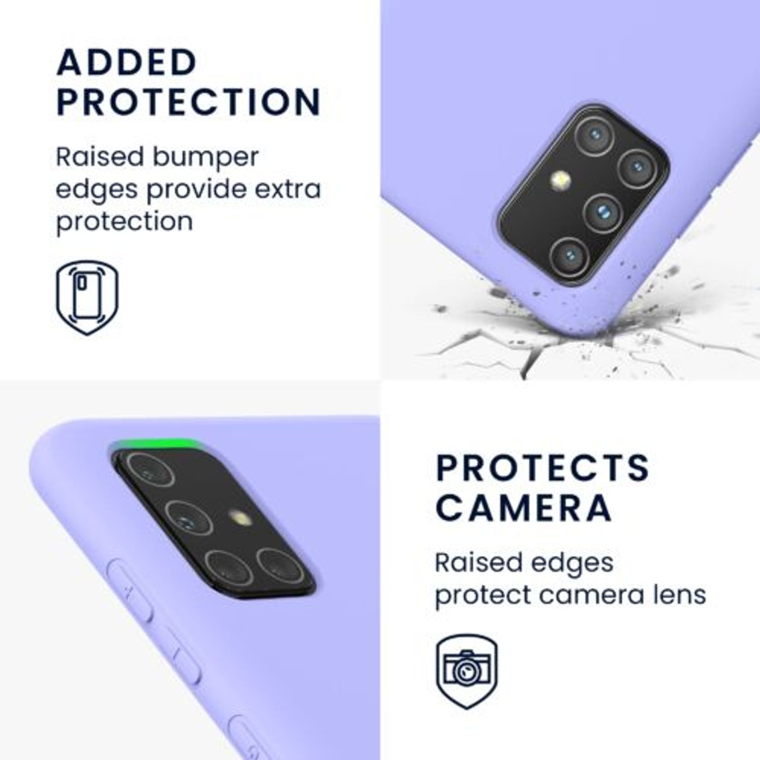 Husa Kwmobile pentru Samsung Galaxy A71, Silicon, Albastru, 57562.108 fotografia produsului View 3 L