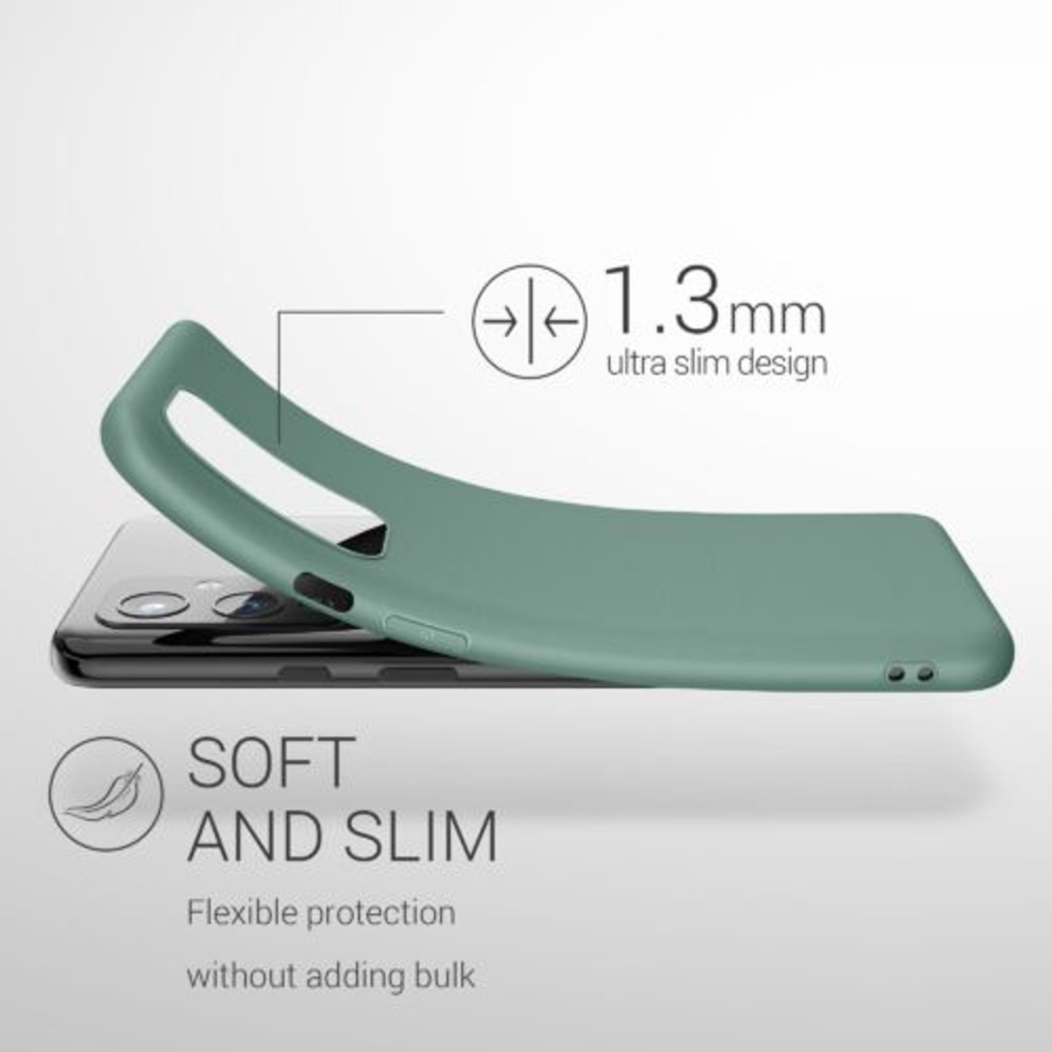 Husa Kwmobile pentru OnePlus 9, Silicon, Verde, 55726.166 fotografia produsului View 2 L