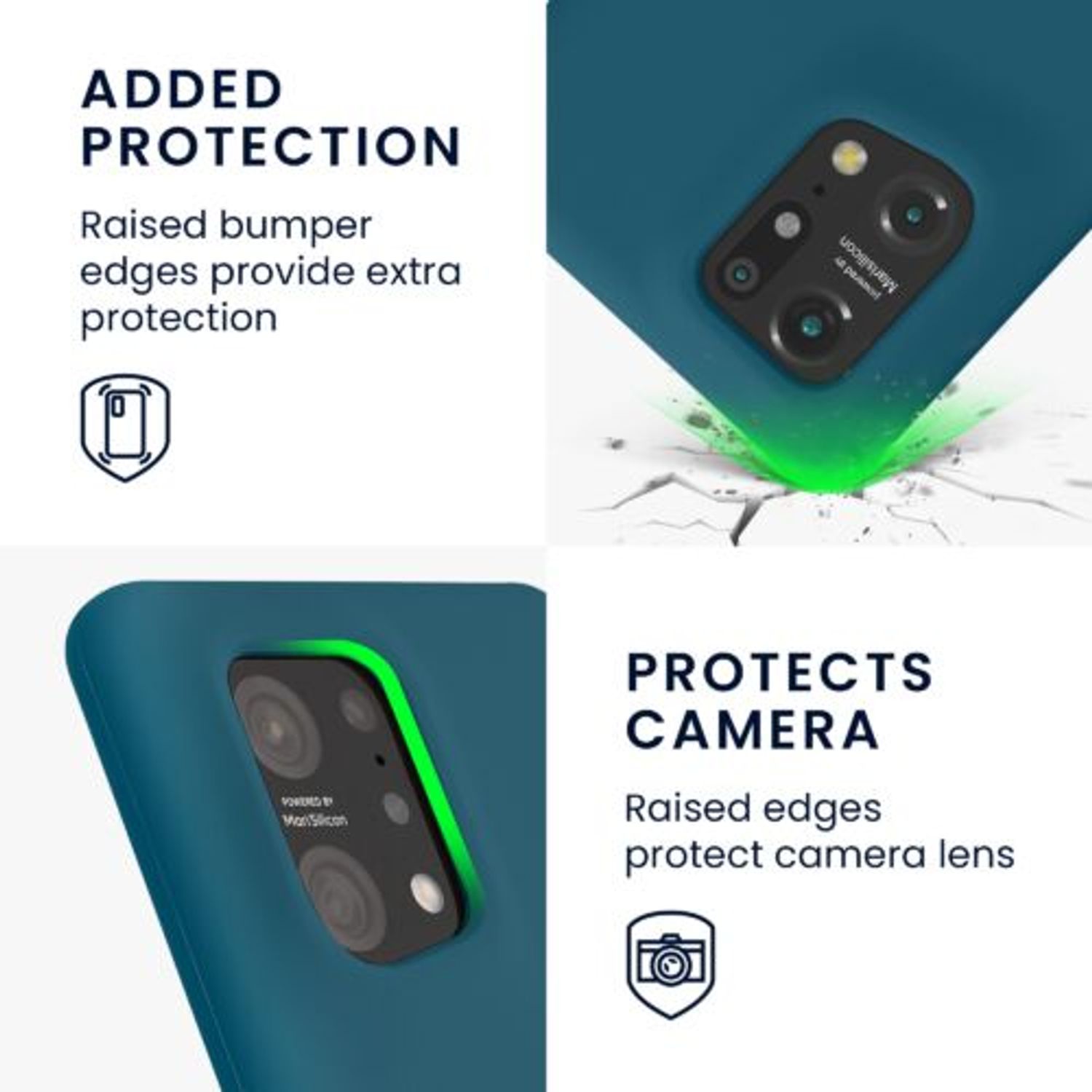 Husa Kwmobile pentru OPPO Find X5, Silicon, Verde, 57629.57 fotografia produsului View 3 L