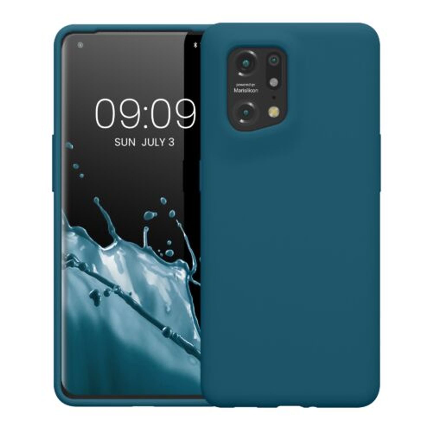 Husa Kwmobile pentru OPPO Find X5, Silicon, Verde, 57629.57 fotografia produsului