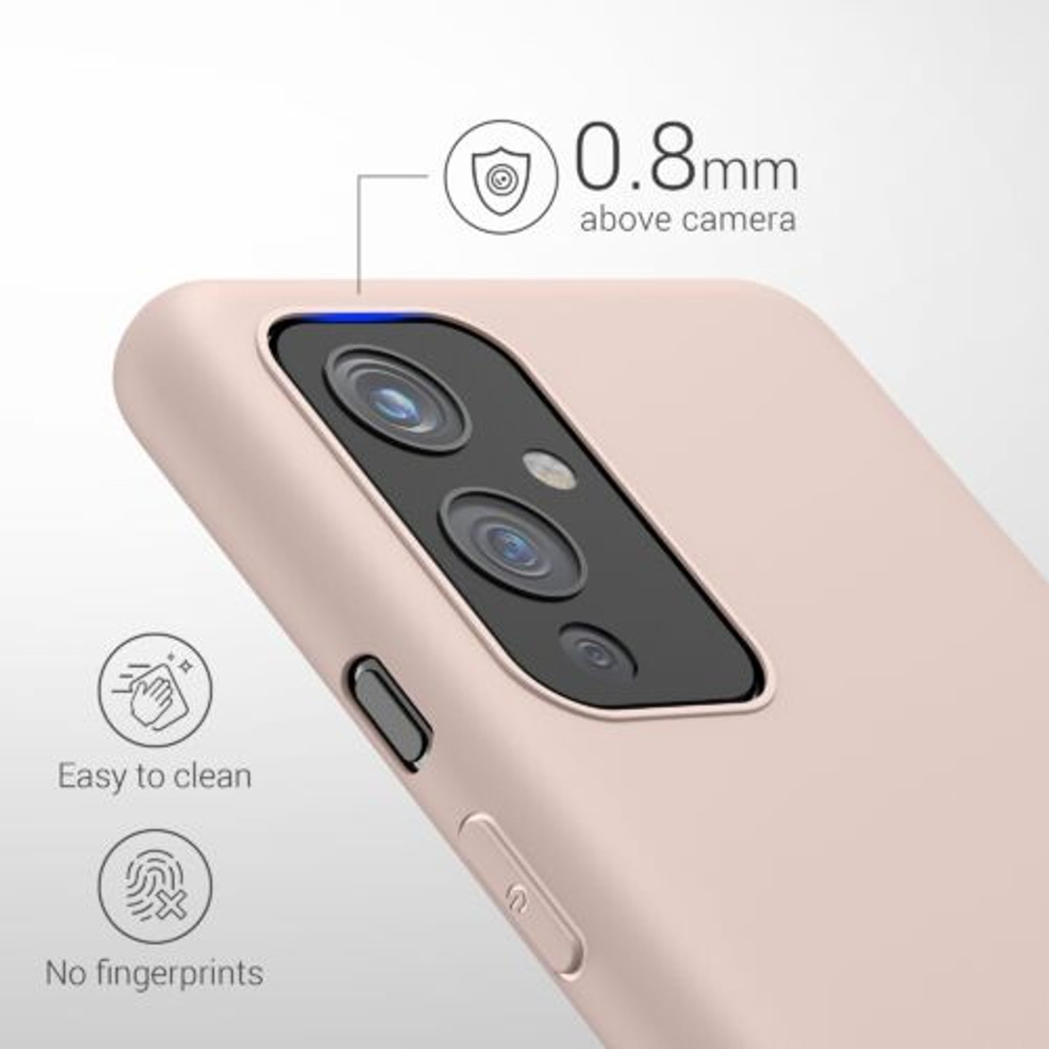 Husa Kwmobile pentru OnePlus 9, Silicon, Crem, 55726.225 fotografia produsului View 3 L