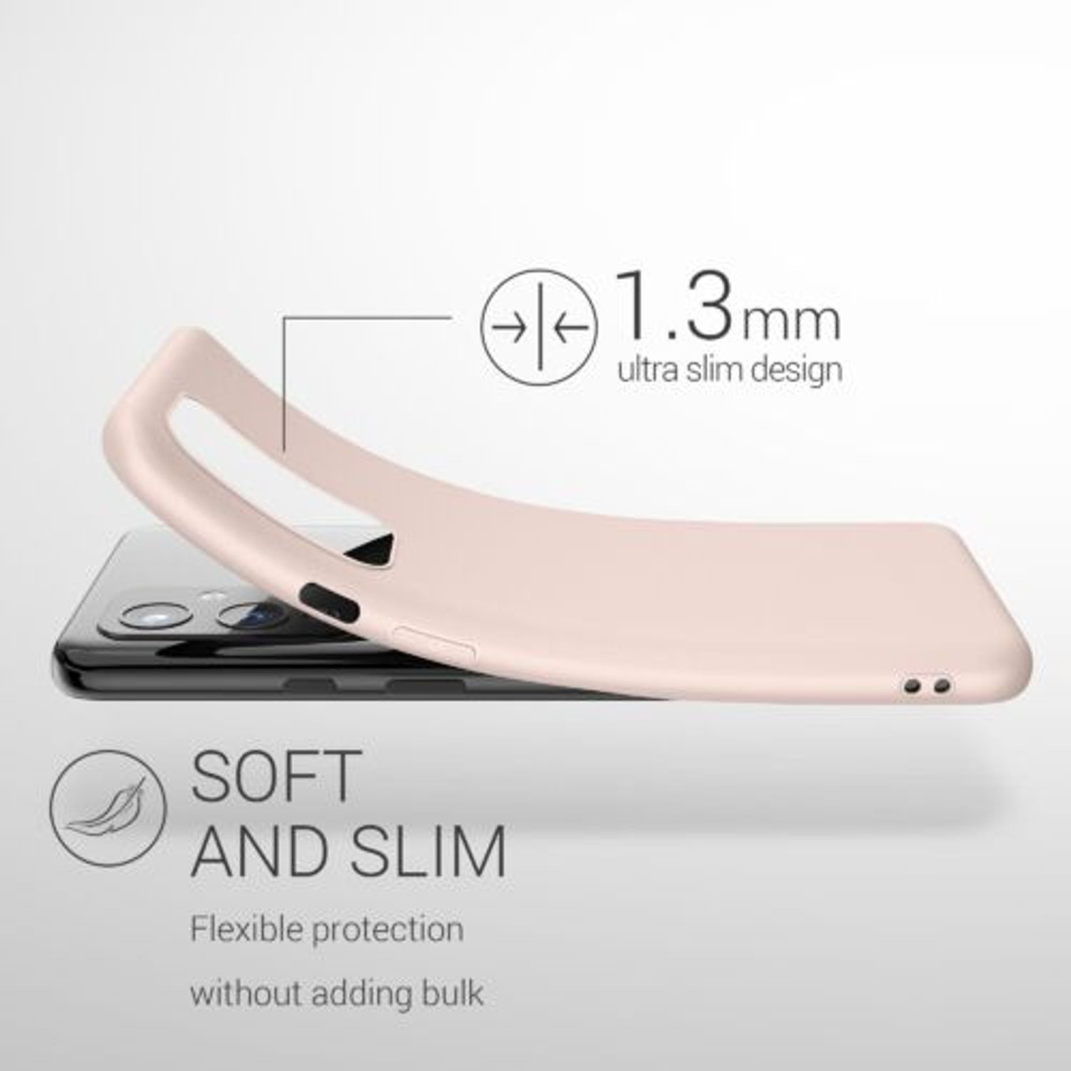 Husa Kwmobile pentru OnePlus 9, Silicon, Crem, 55726.225 fotografia produsului View 2 L