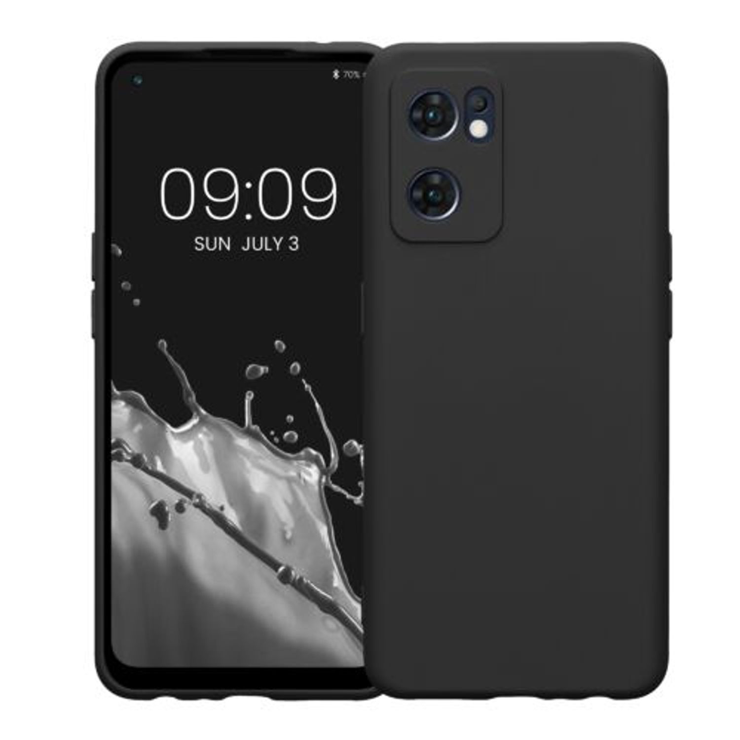 Husa Kwmobile pentru OPPO Find X5 Lite, Silicon, Negru, 57633.47 fotografia produsului