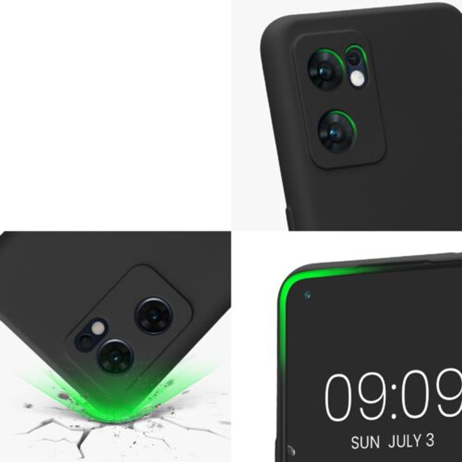 Husa Kwmobile pentru OPPO Find X5 Lite, Silicon, Negru, 57633.47 fotografia produsului View 7 L