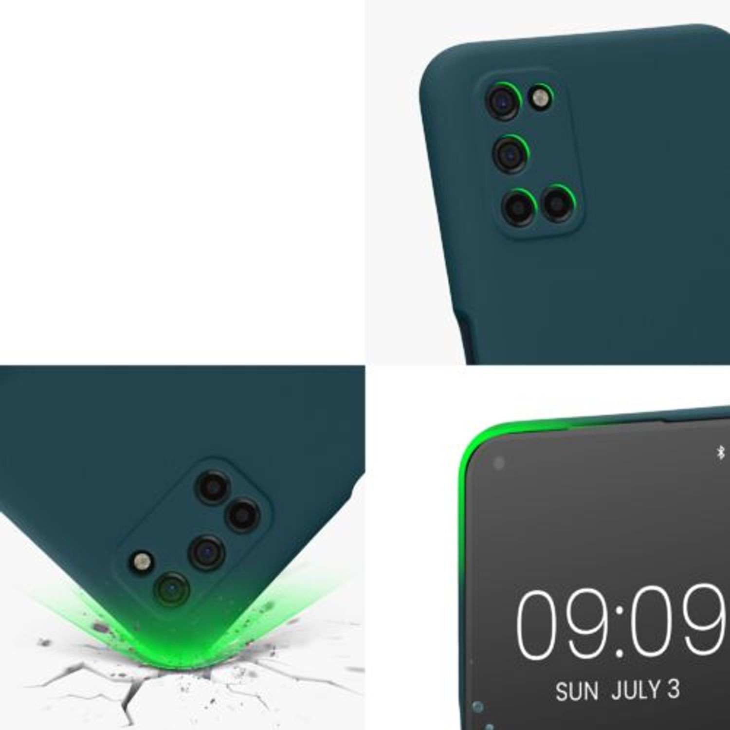 Husa Kwmobile pentru OPPO A52 / A72 (4G), Silicon, Verde, 57575.57 fotografia produsului View 2 L