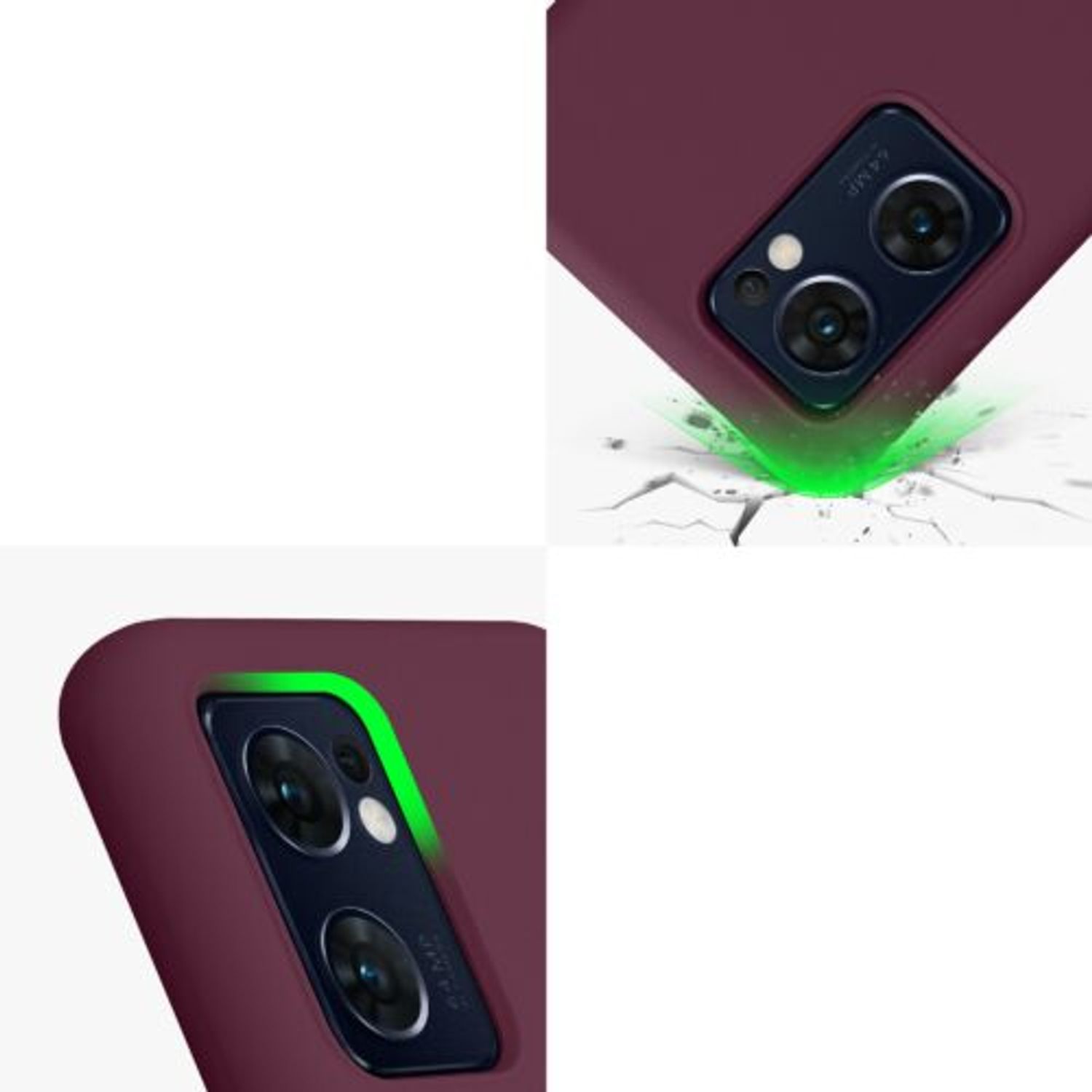 Husa Kwmobile pentru OPPO Find X5 Lite, Silicon, Violet, 57630.190 fotografia produsului View 7 L