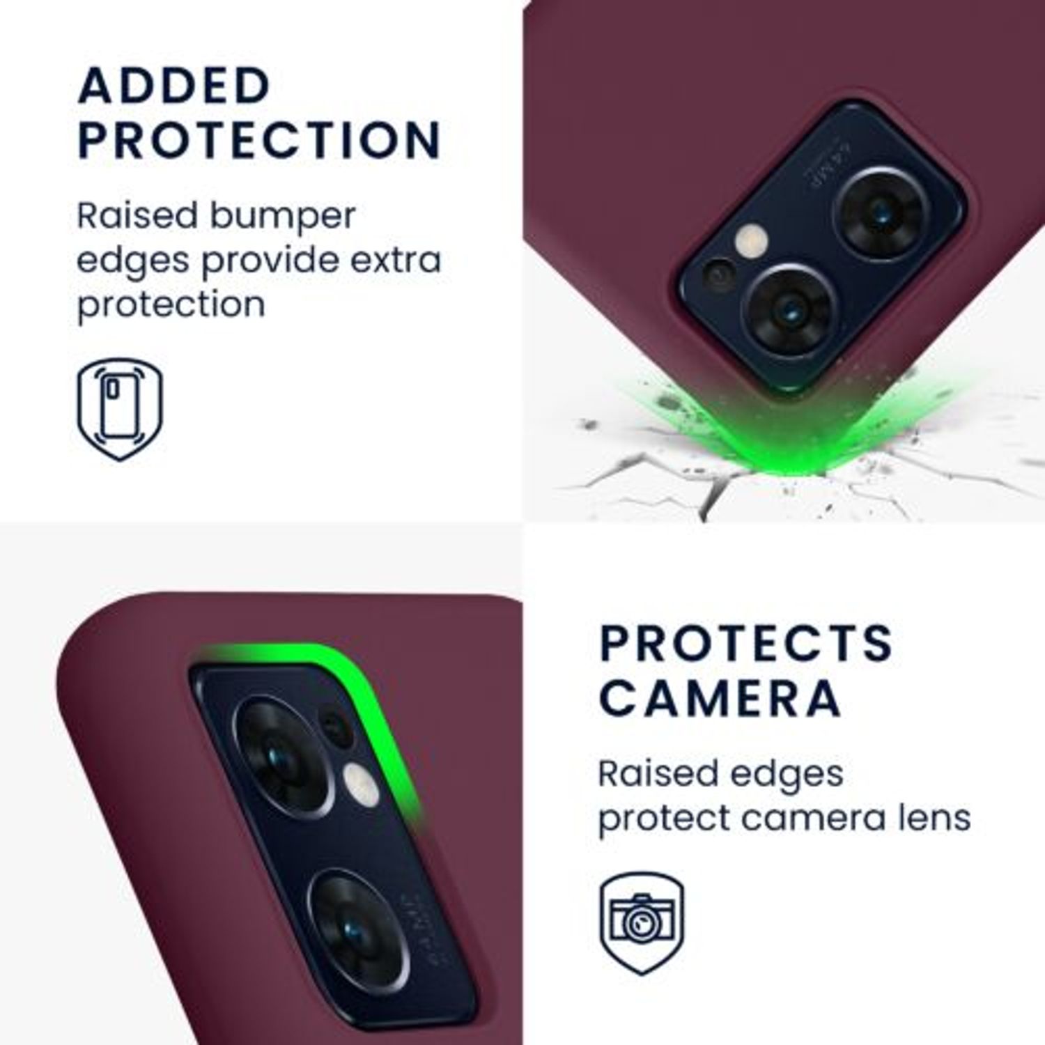 Husa Kwmobile pentru OPPO Find X5 Lite, Silicon, Violet, 57630.190 fotografia produsului View 3 L