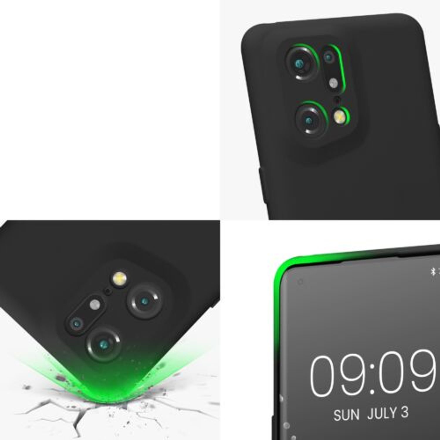 Husa Kwmobile pentru OPPO Find X5 Pro, Silicon, Negru, 57631.47 fotografia produsului View 8 L