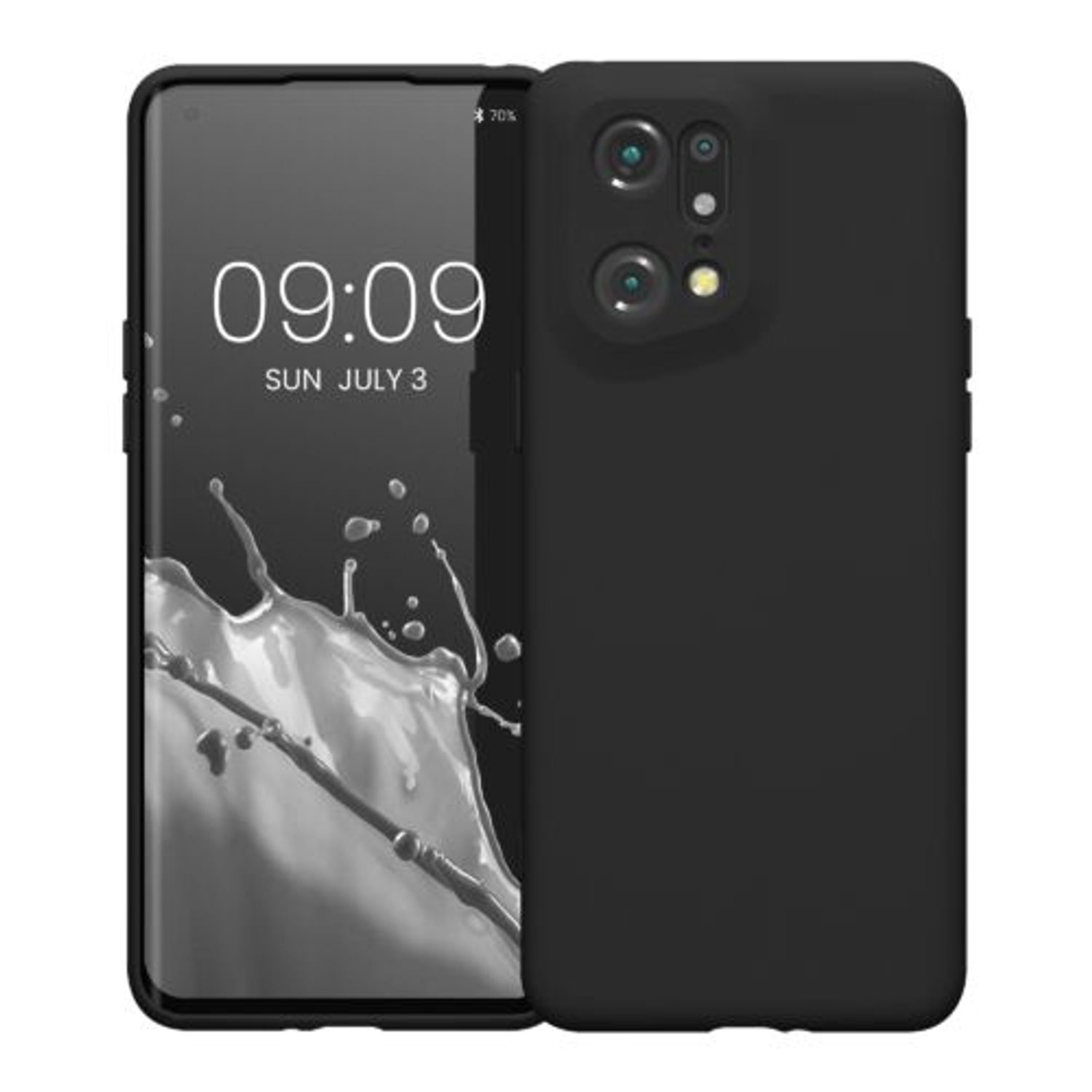 Husa Kwmobile pentru OPPO Find X5 Pro, Silicon, Negru, 57631.47 fotografia produsului