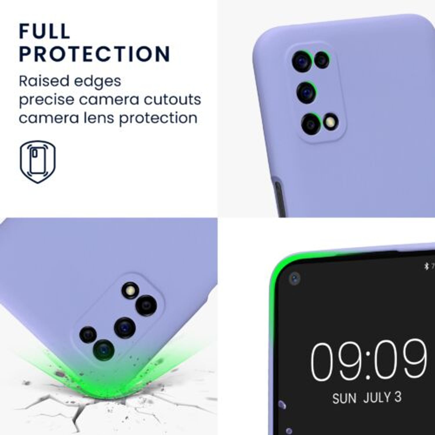 Husa Kwmobile pentru Realme 7 5G, Silicon, Albastru, 57580.139 fotografia produsului View 4 L