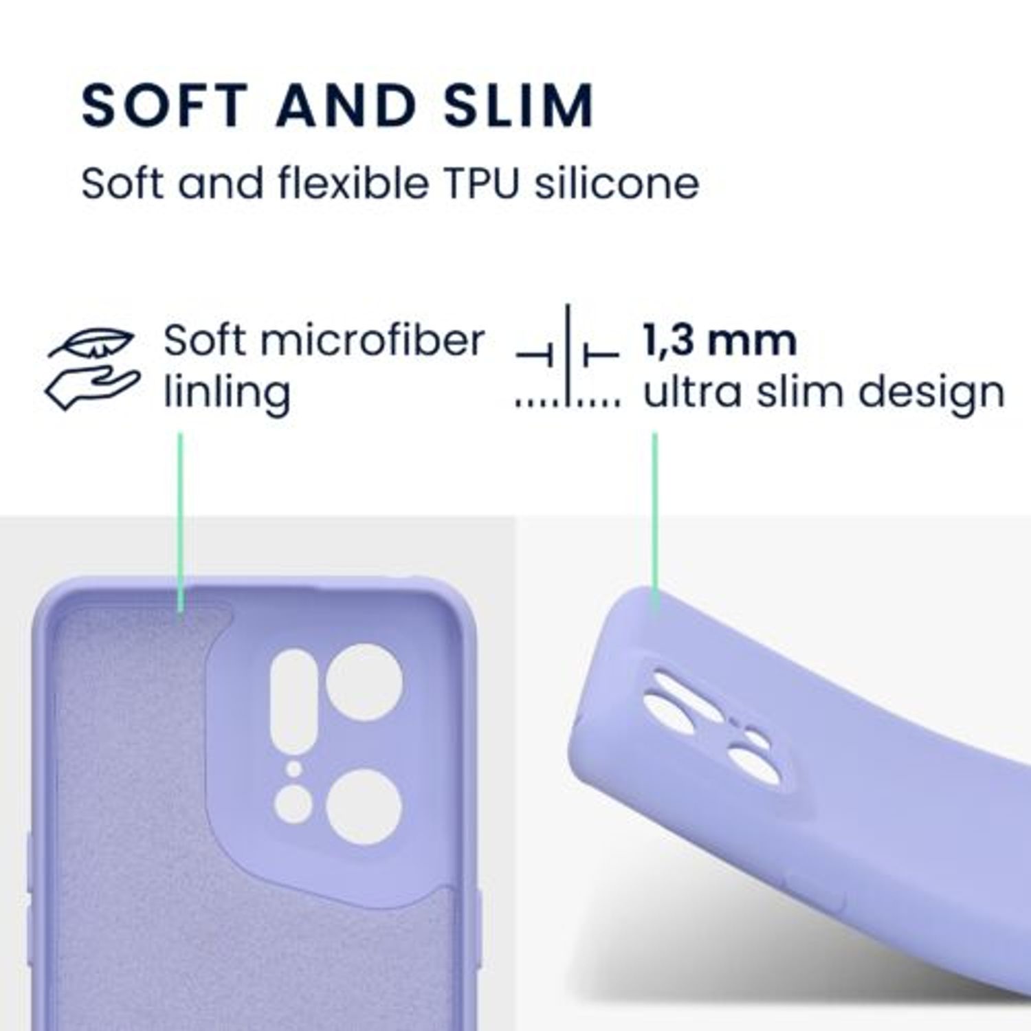 Husa Kwmobile pentru OPPO Find X5 Pro, Silicon, Albastru, 57631.139 fotografia produsului View 2 L