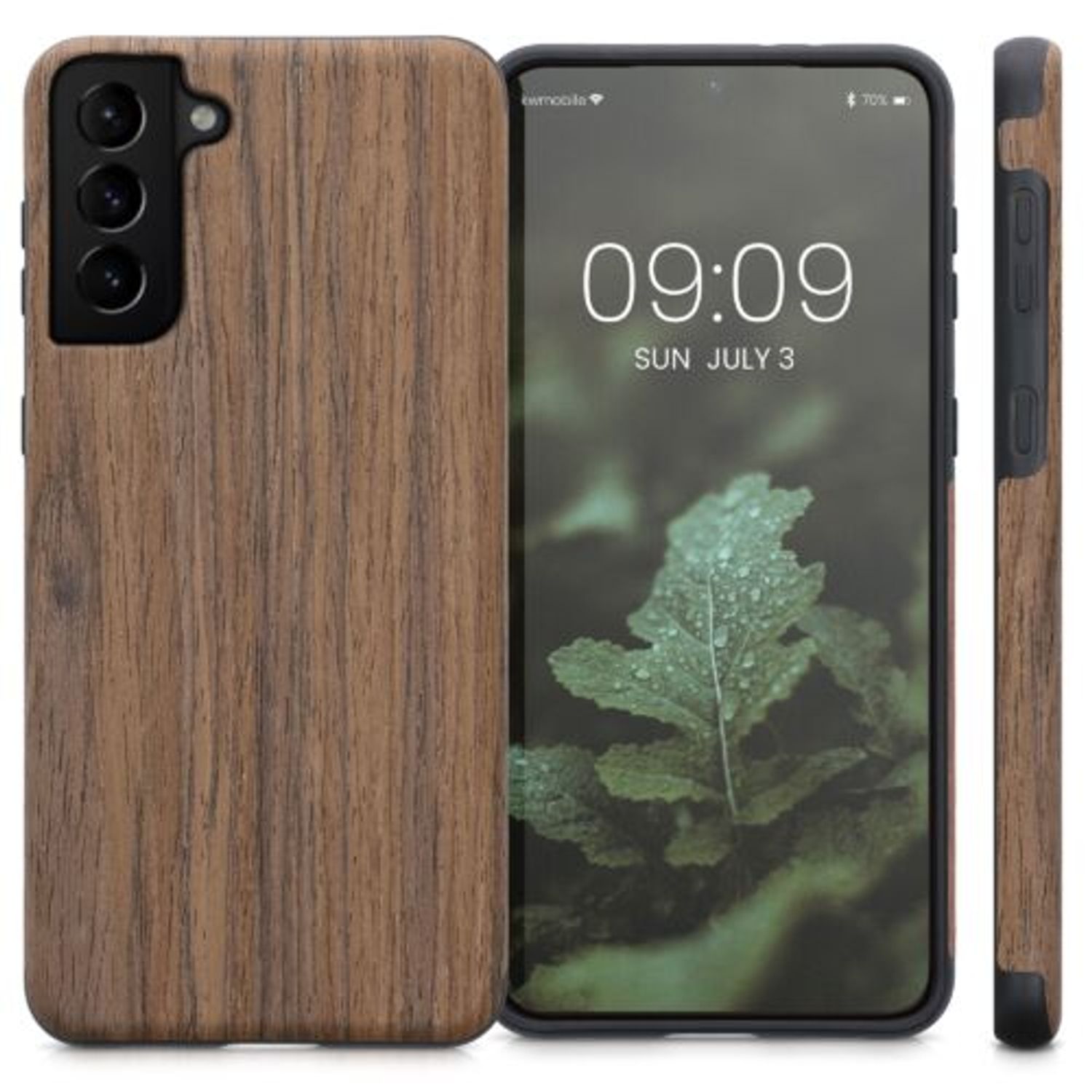 Husa Kwmobile pentru Samsung Galaxy S21 Plus, Lemn, Maro, 57651.01 fotografia produsului