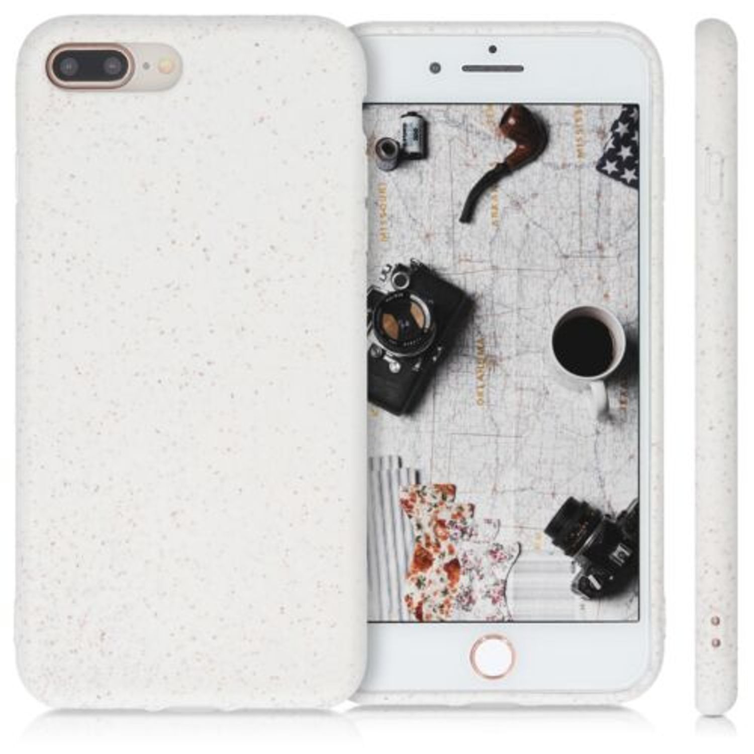 Husa pentru Apple iPhone 8 Plus/iPhone 7 Plus, Fibre vegetale, Alb, 49103.02 fotografia produsului View 2 L