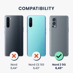 Husa Kwmobile pentru OnePlus Nord 2 5G, Silicon, Verde, 56783.80 fotografia produsului View 5 S