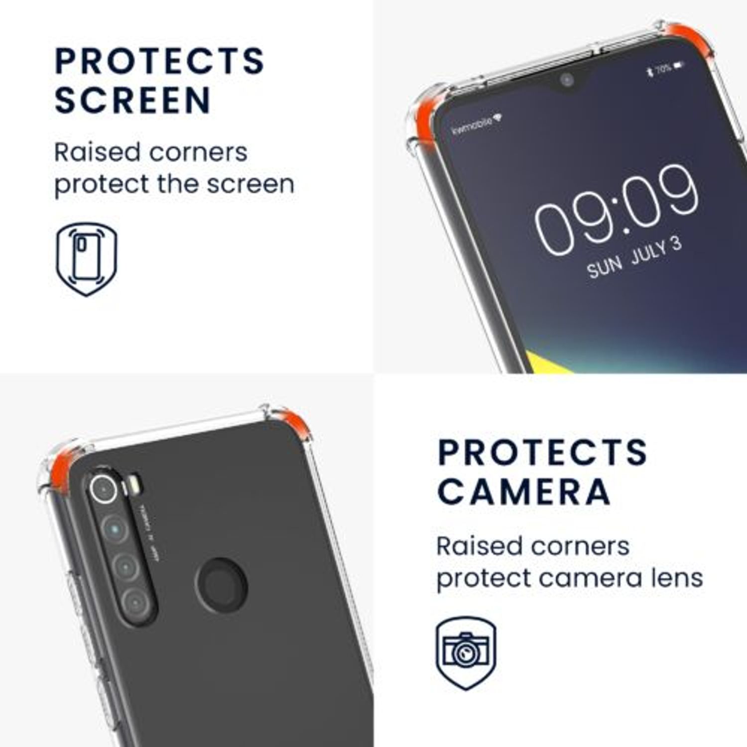 Husa Kwmobile pentru Xiaomi Redmi Note 8, Silicon, Transparent, 50183.73 fotografia produsului View 3 L