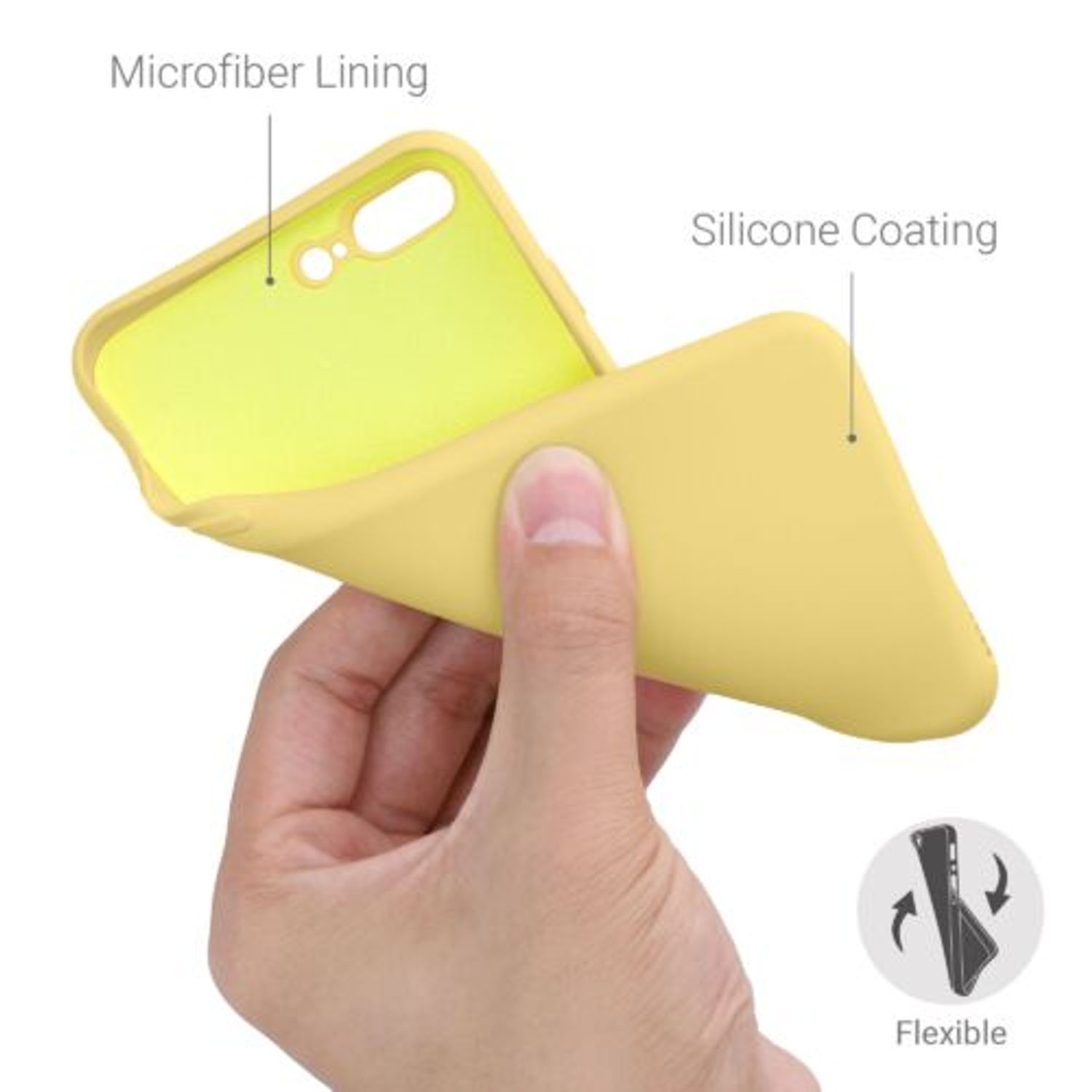 Husa pentru iPhone 8 Plus/iPhone 7 Plus, Silicon, Galben, 49981.216 fotografia produsului View 4 L