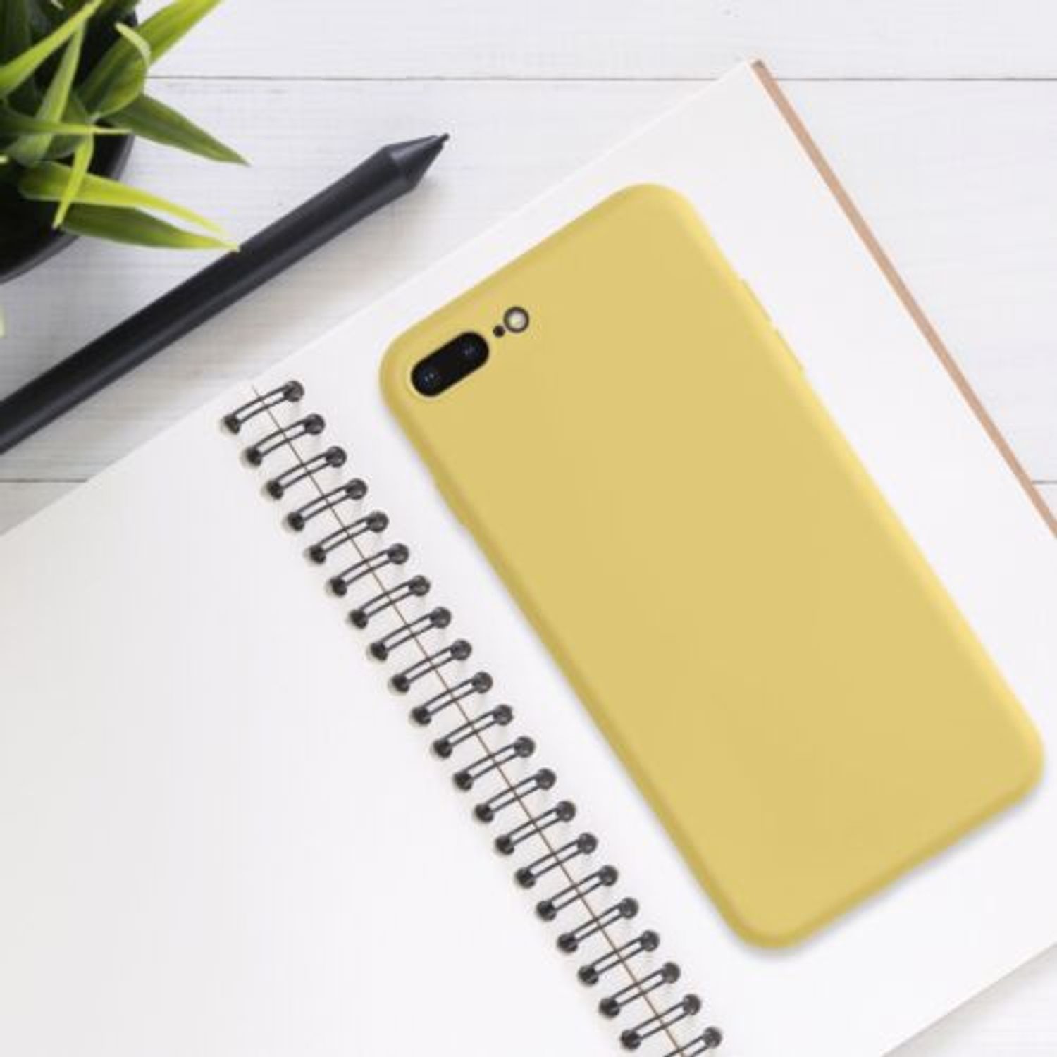 Husa pentru iPhone 8 Plus/iPhone 7 Plus, Silicon, Galben, 49981.216 fotografia produsului View 3 L