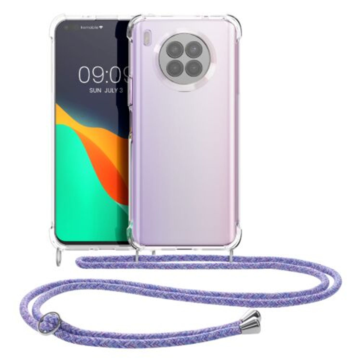 Husa Kwmobile pentru Huawei nova 8i, Silicon, Transparent/Mov, 57666.108 fotografia produsului